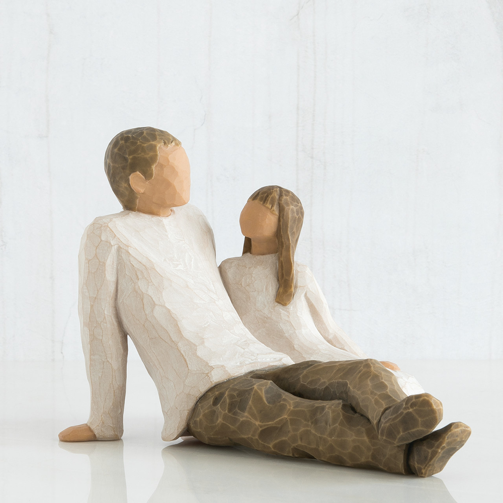 Father and Daughter Figurine, , large