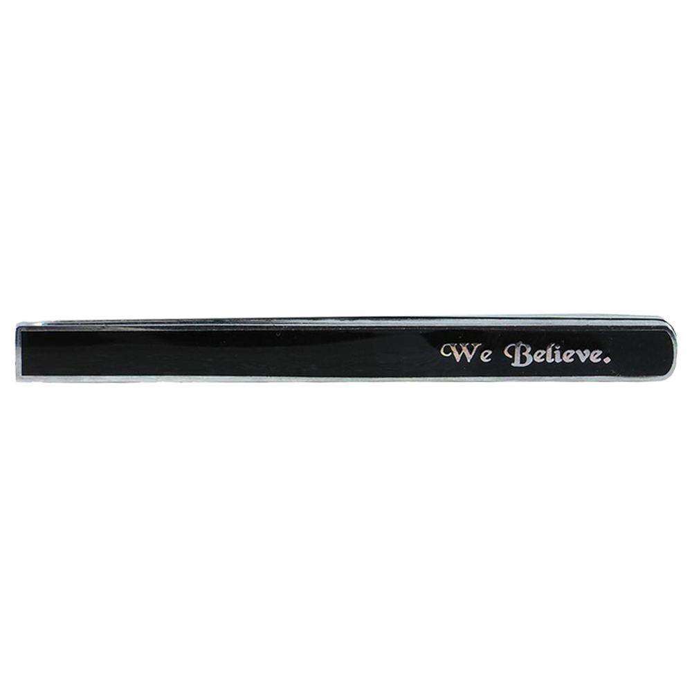 We Believe Antique Silver Tie Bar