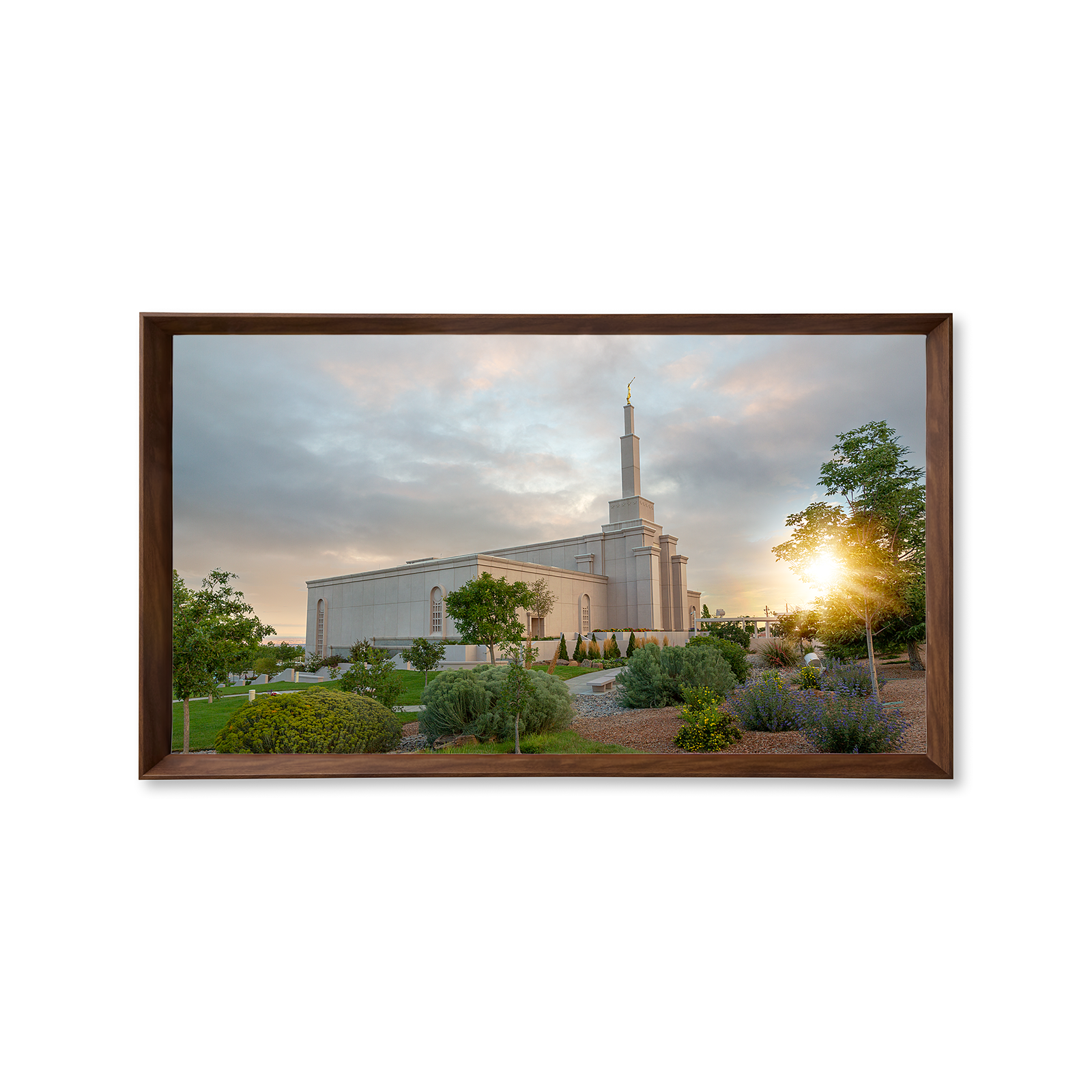 Albuquerque New Mexico Temple - Fire of the Covenant Series (25x43 Framed Canvas Print)