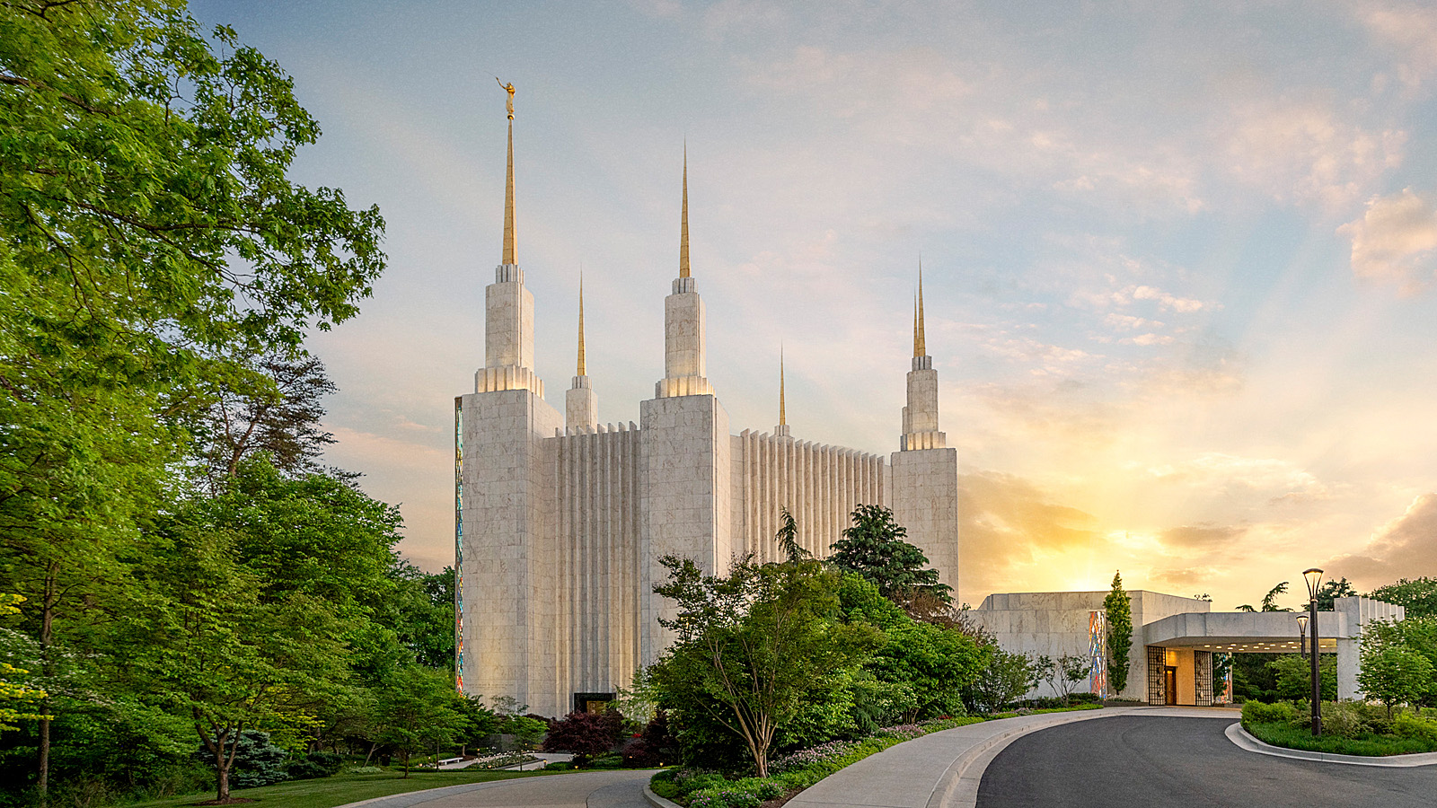 Washington, D.C. Temple - Fire of the Covenant Series (25x43 Framed Canvas Print), , large