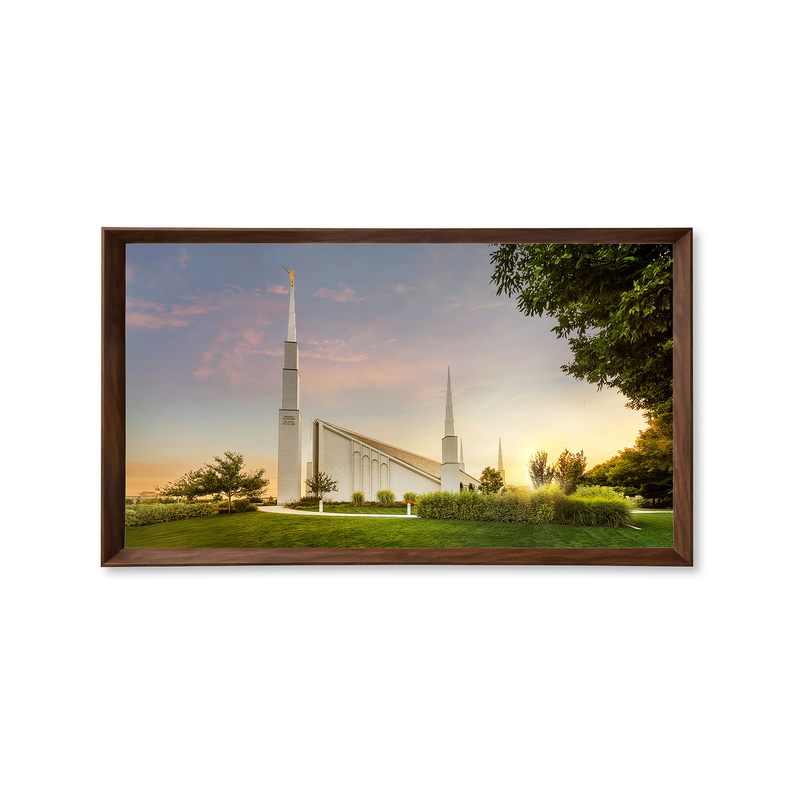 Boise Idaho Temple - Fire of the Covenant Series (25x43 Framed Canvas Print)