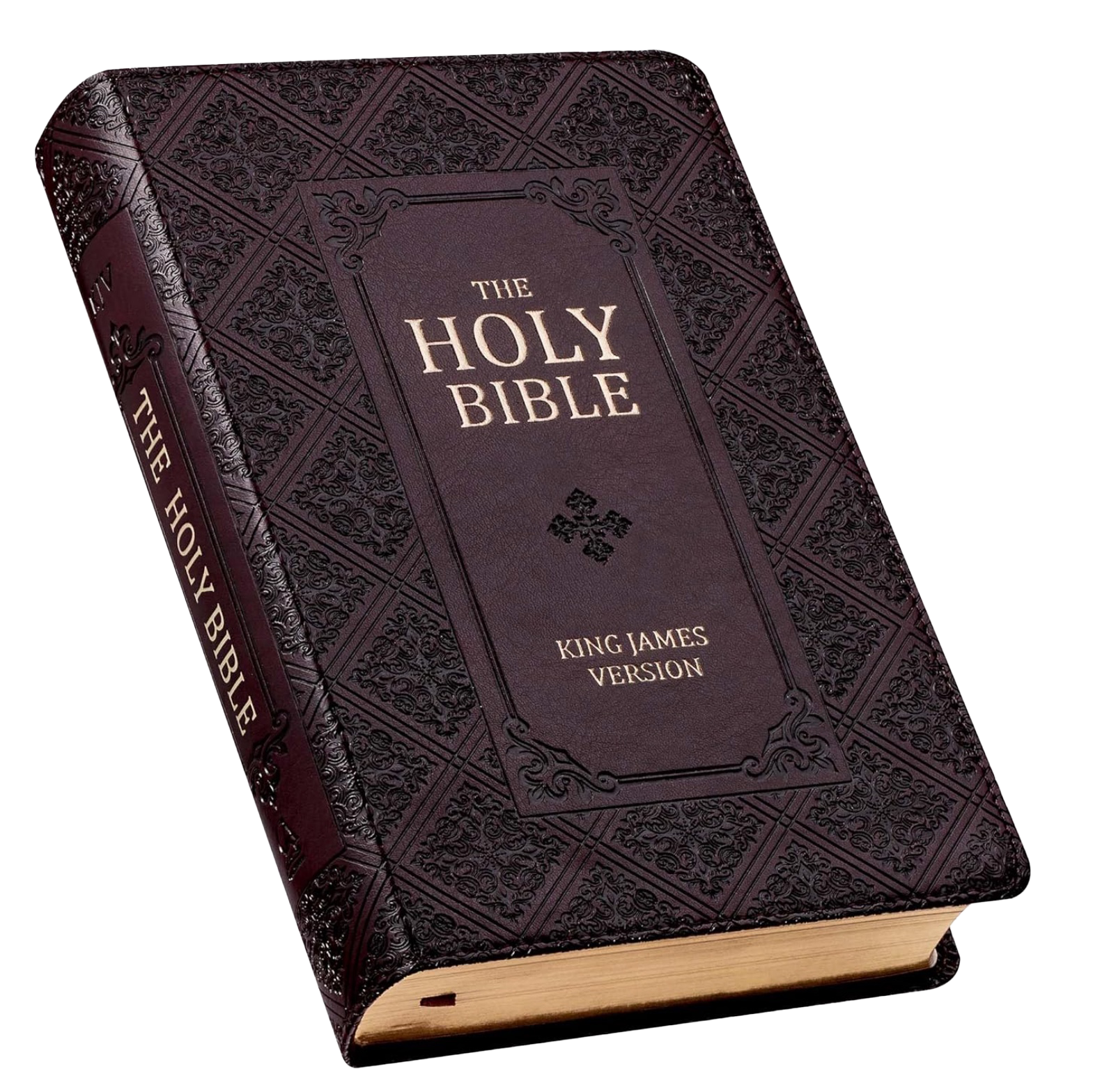KJV Holy Bible, Giant Print, Faux Leather, Dark Brown, , large