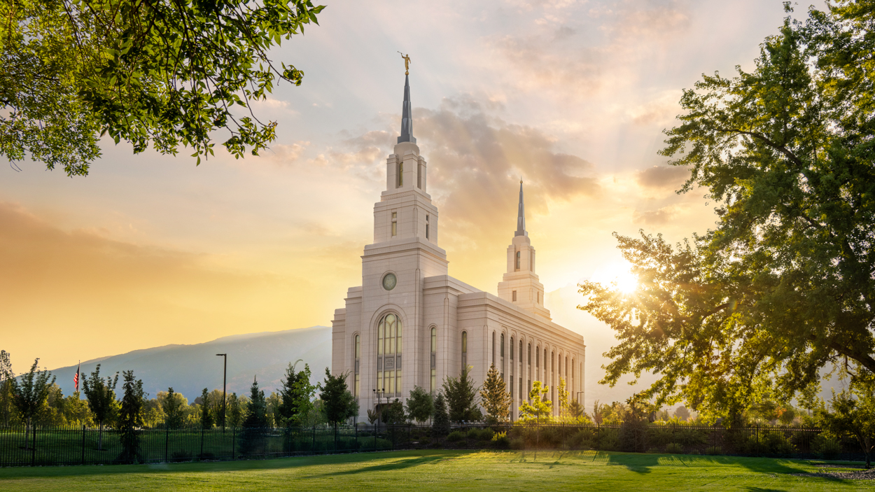 Layton Utah Temple - Fire of the Covenant Series (25x43 Framed Canvas Print), , large