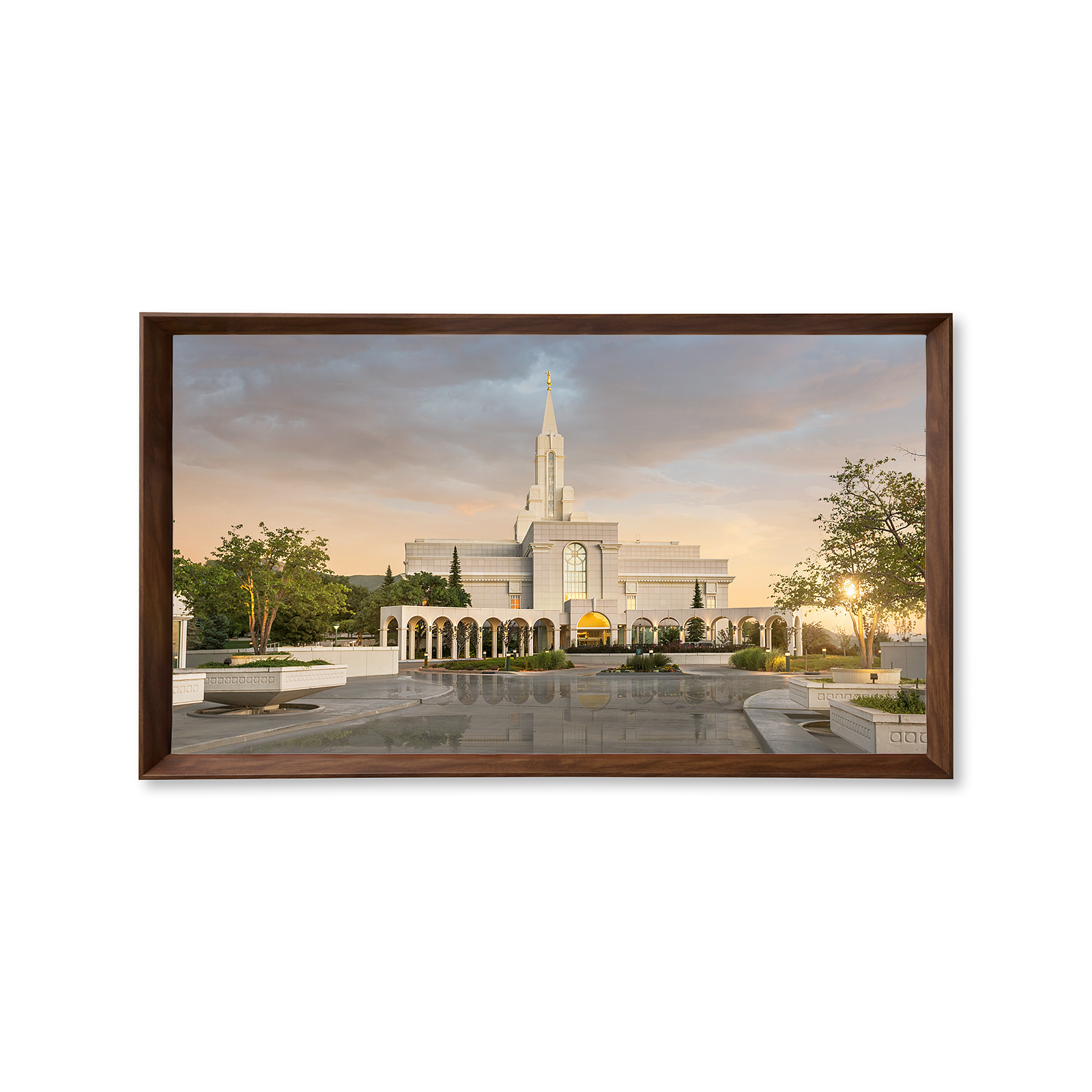 Bountiful Utah Temple - Fire of the Covenant Series (25x43 Framed Canvas Print)