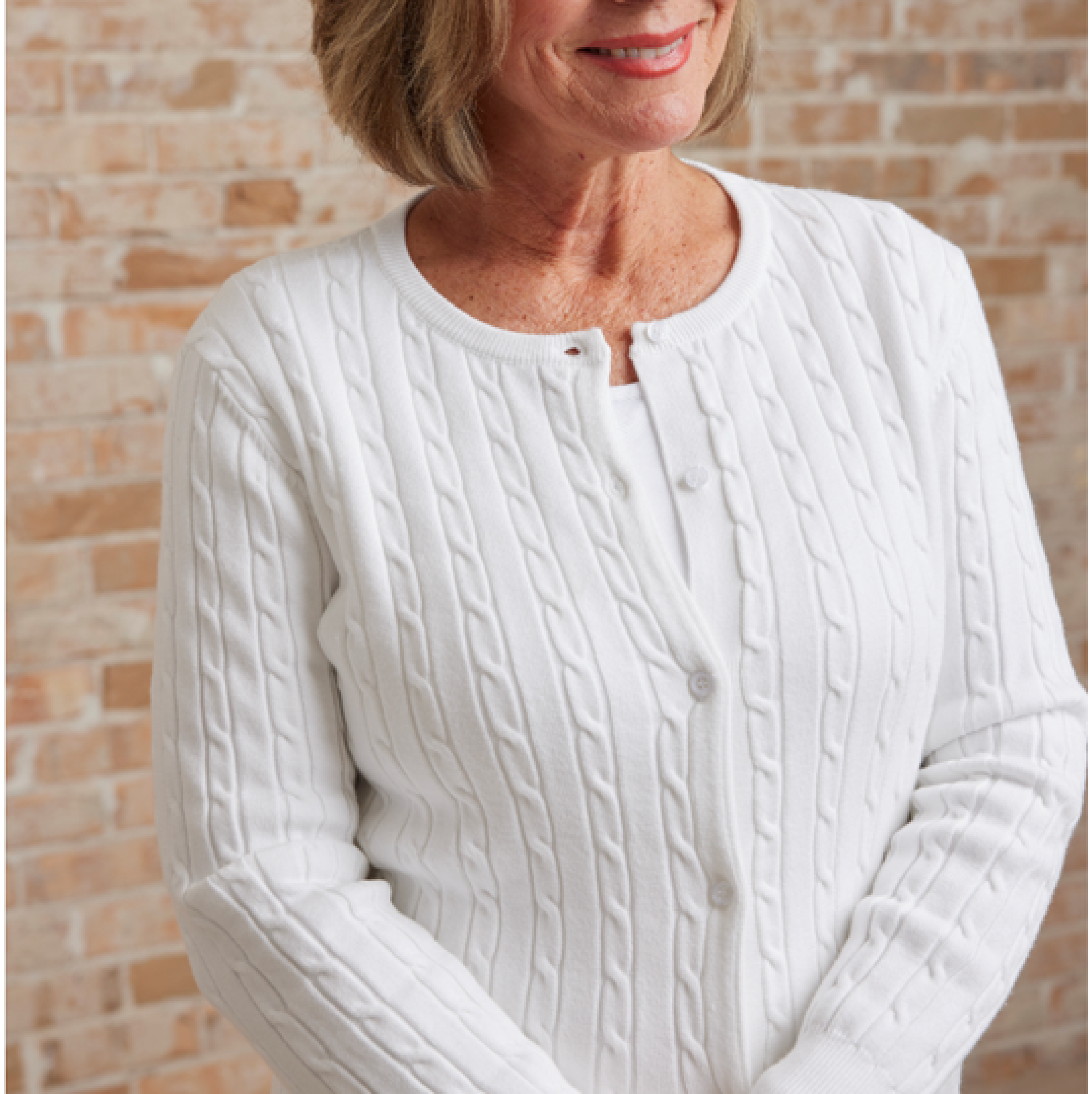 Clara White Temple Sweater, , large