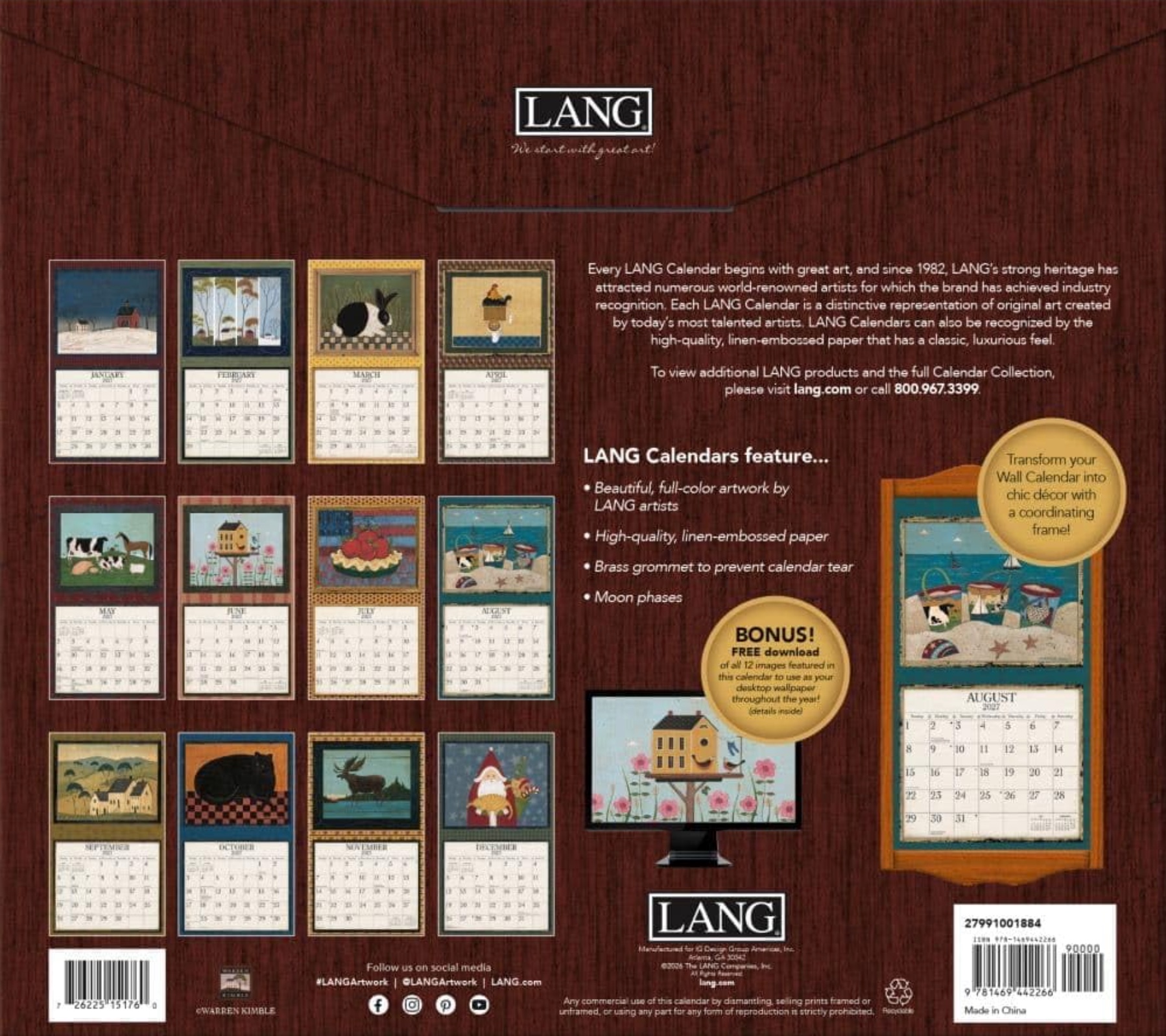2027 Warren Kimble Wall Calendar, , large image number 2