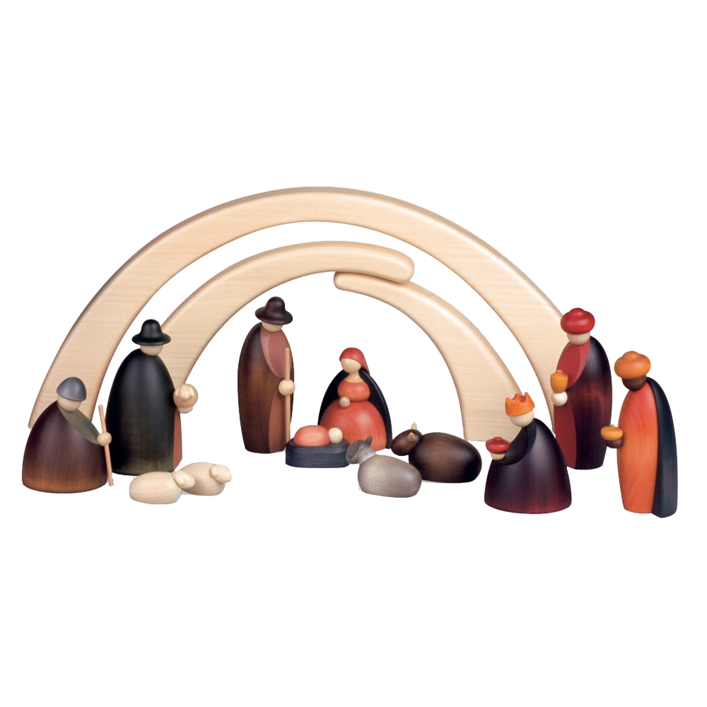 Handmade German Nativity Set