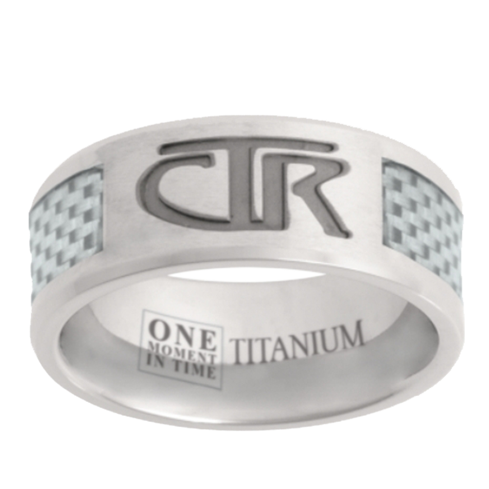 Titanium with White Carbon Inlay CTR Ring