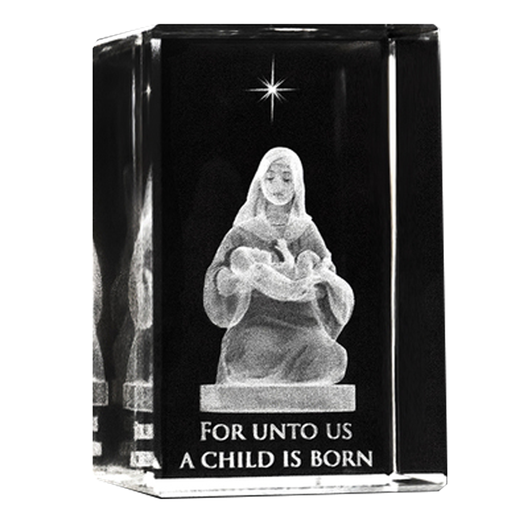 A Child Is Born Crystal Nativity Cube