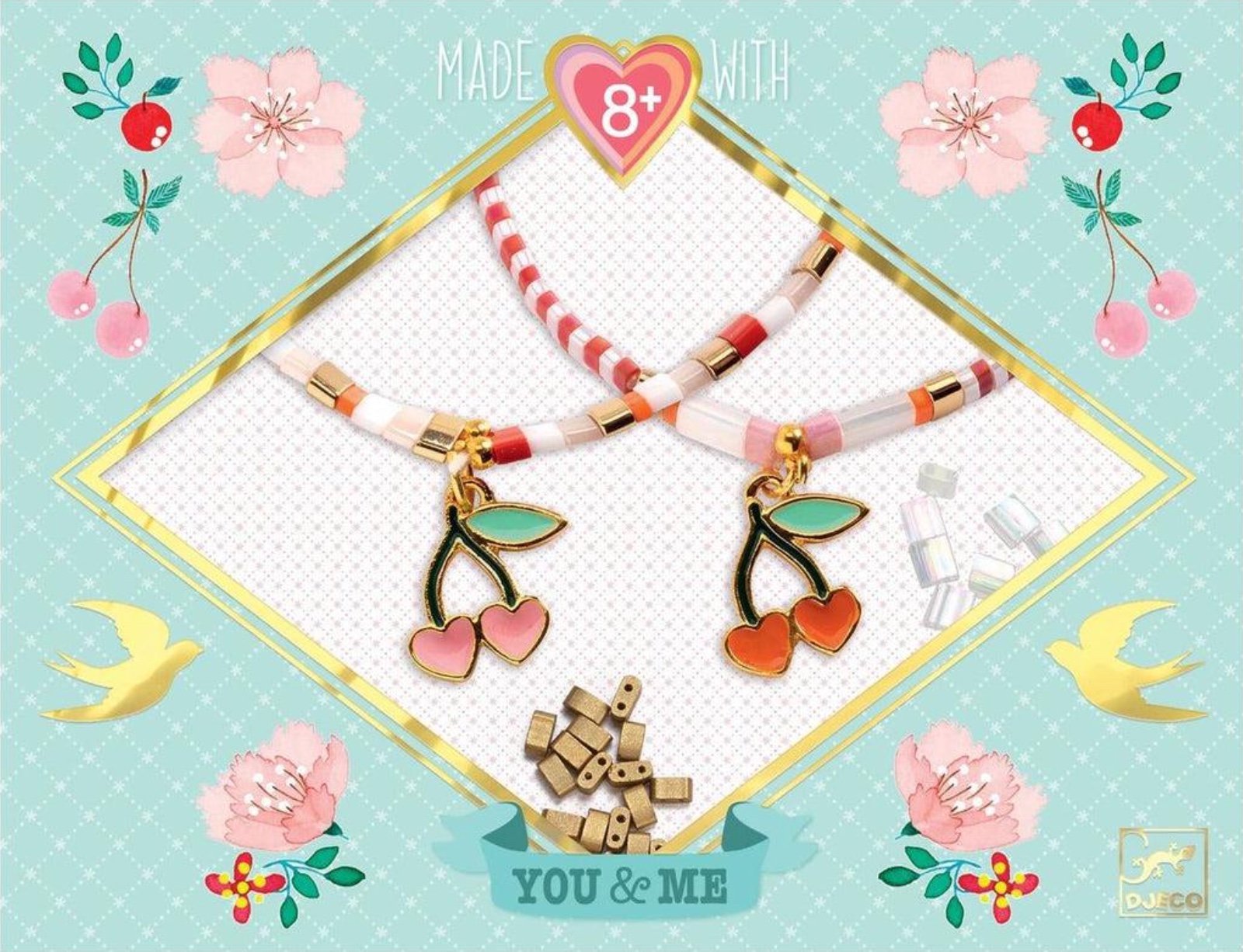 Tila and Cherries Beads Jewelry Set