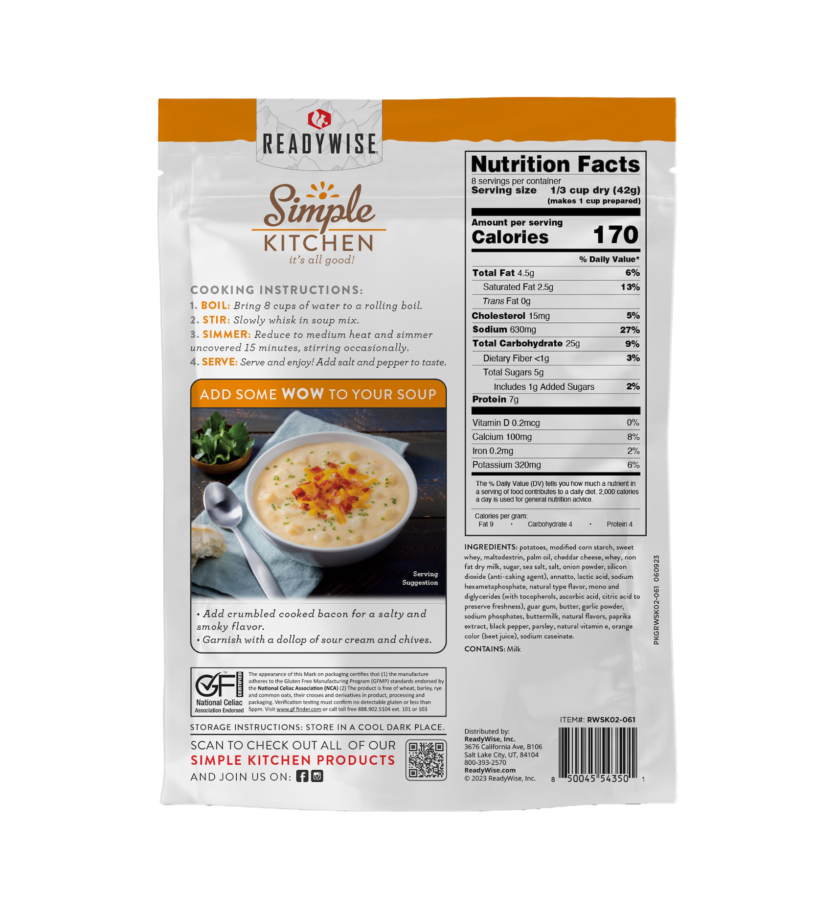 Simple Kitchen Cheddar Potato Soup Mix Single Pouch, , large image number 2