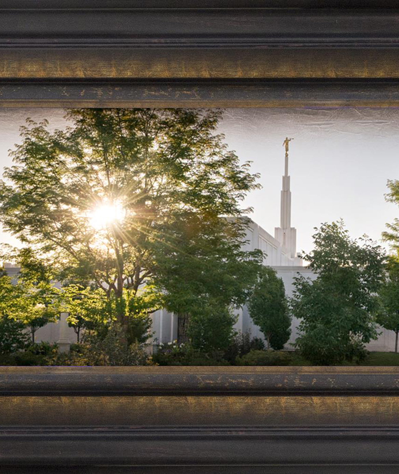 Denver Temple, the Day Dawn is Breaking (19x48 Canvas Framed Art), , large image number 3