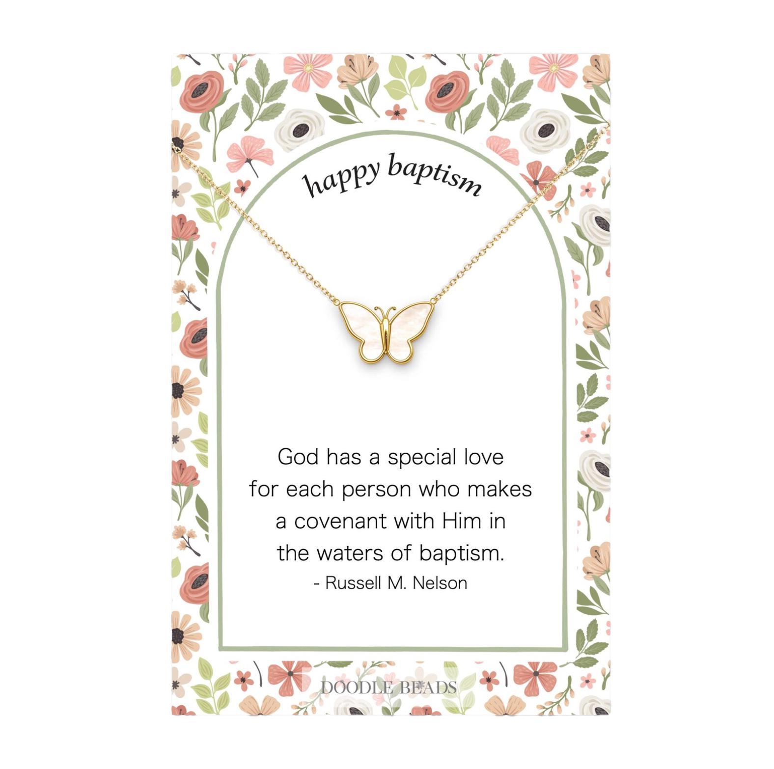 Happy Baptism Day Butterfly Necklace