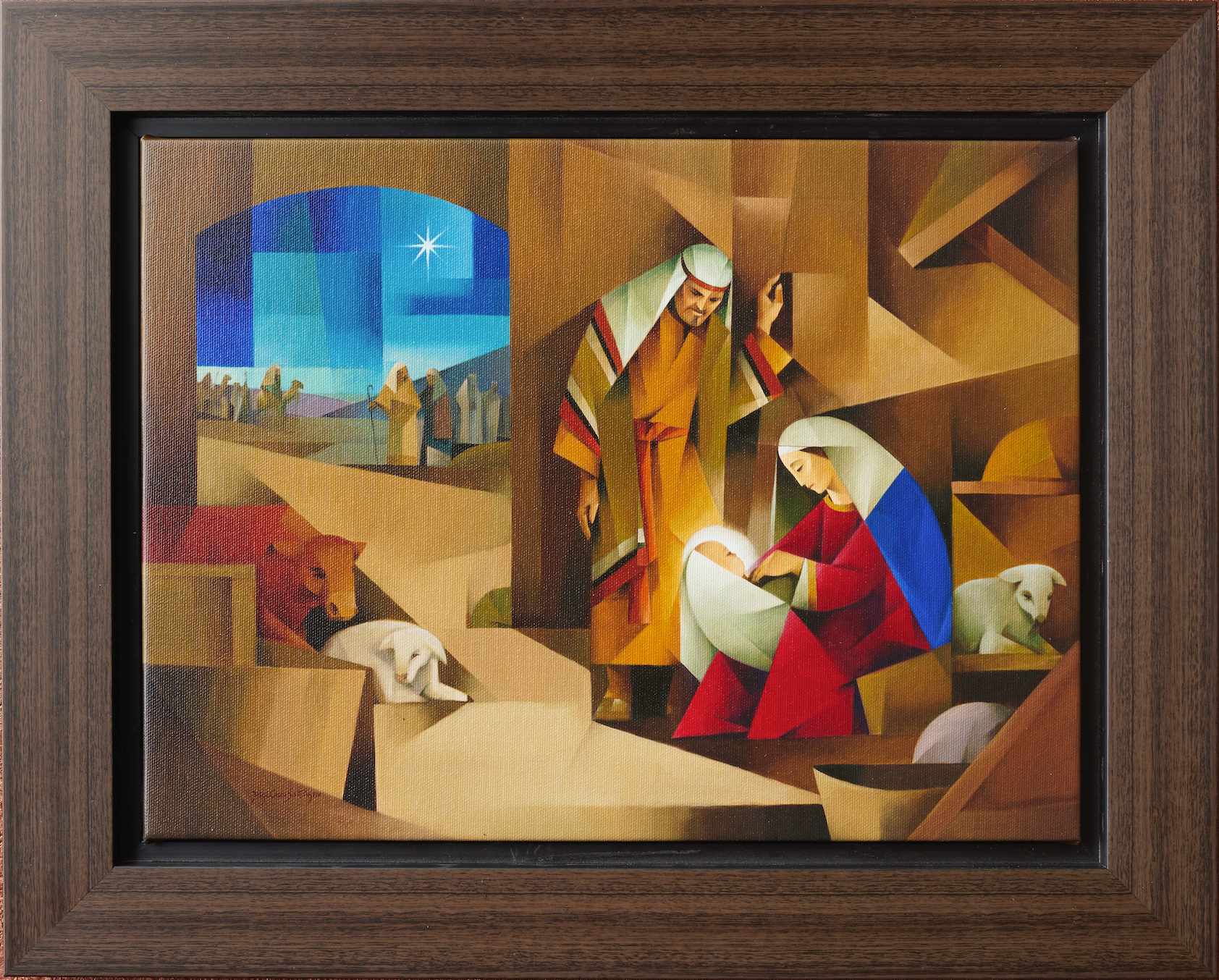 In the Stable (15x19 Framed Canvas Print)