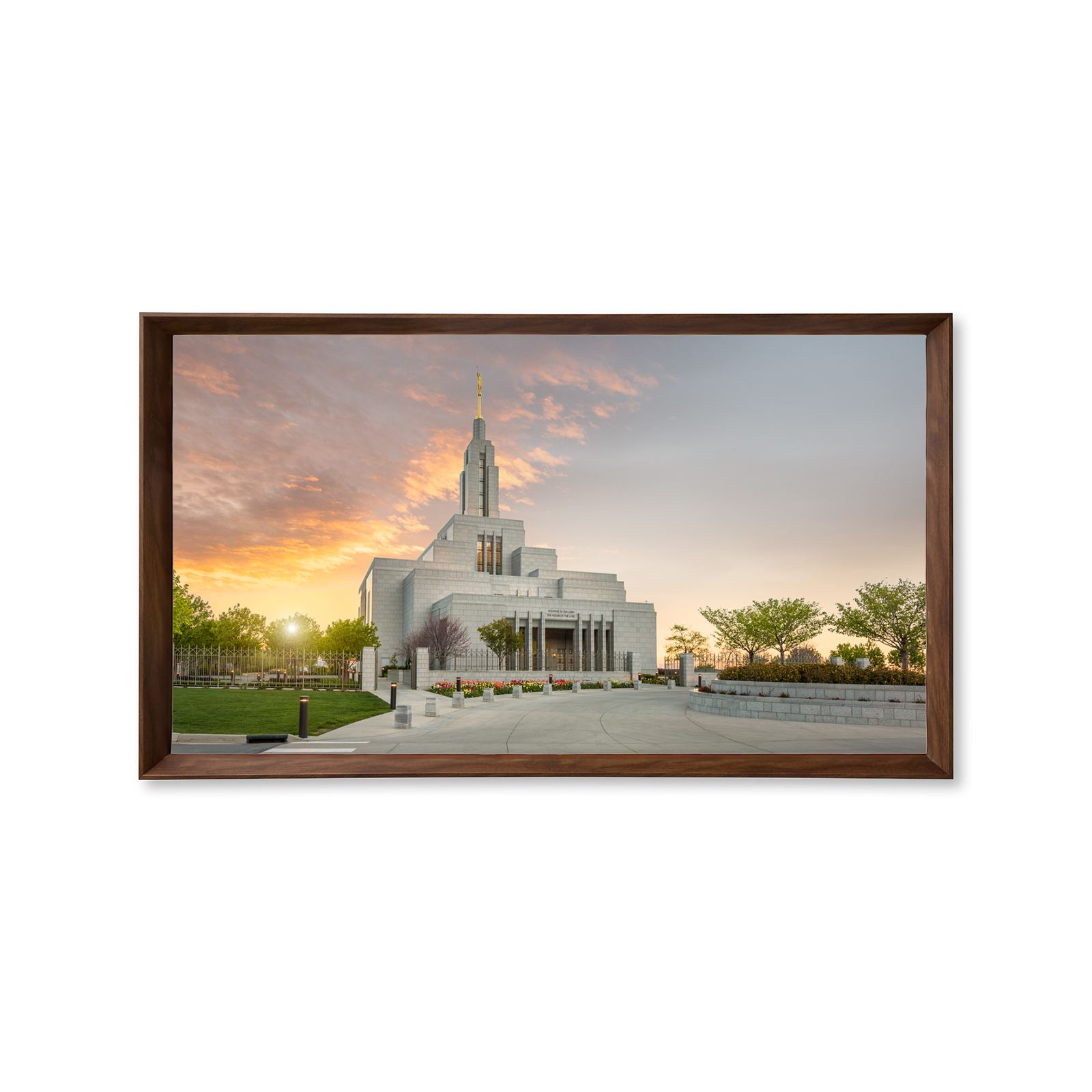 Draper Utah Temple - Fire of the Covenant Series (25x43 Framed Canvas Print)