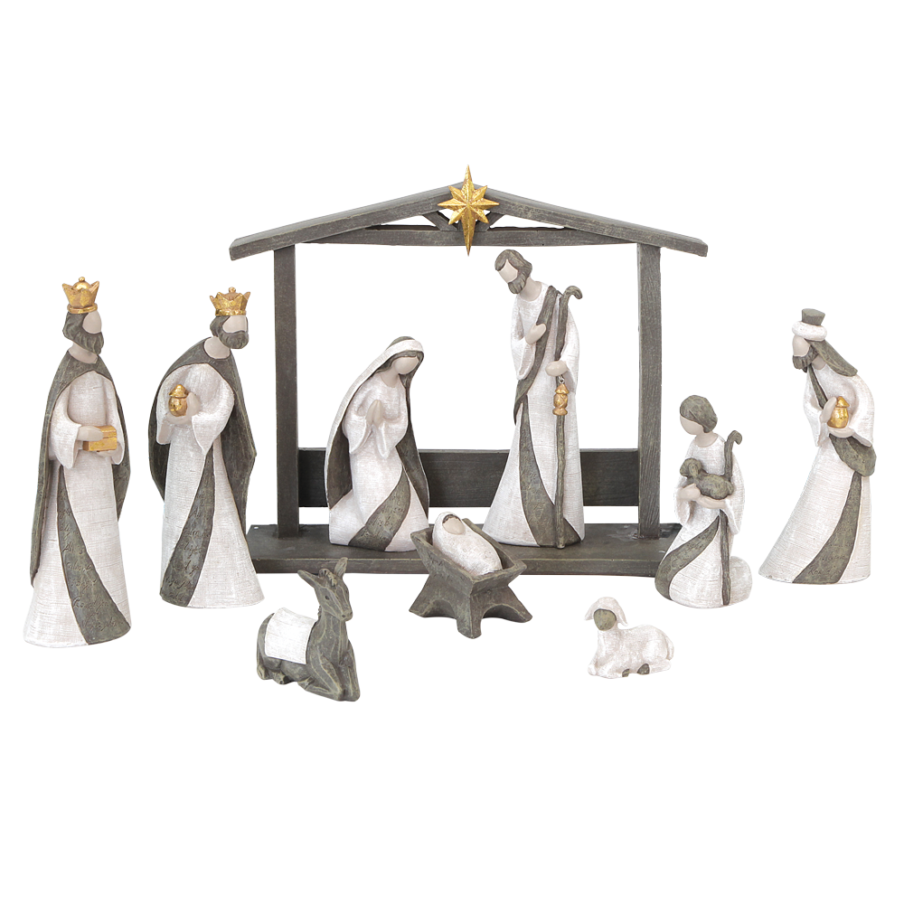 Silent Night Resin Nativity