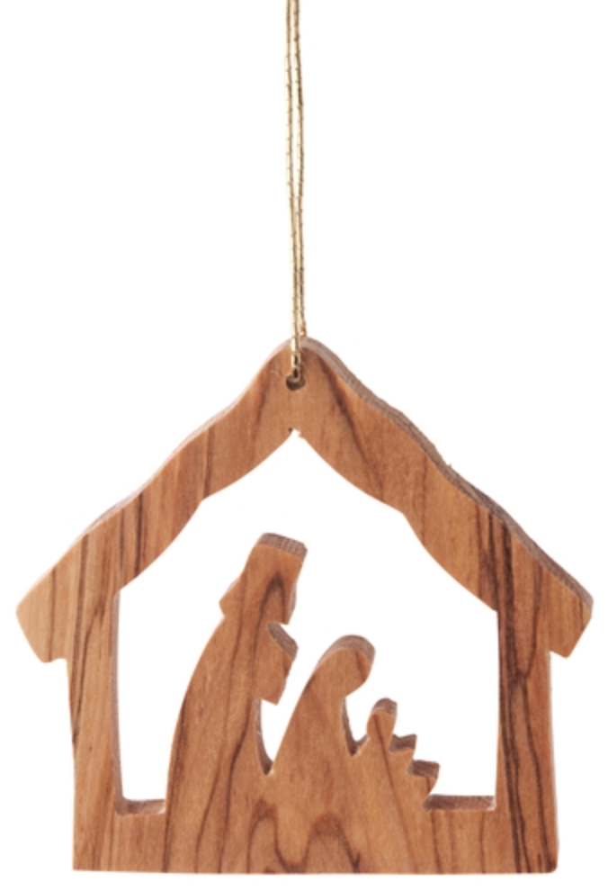 Stable with Nativity Ornament, , large image number 0