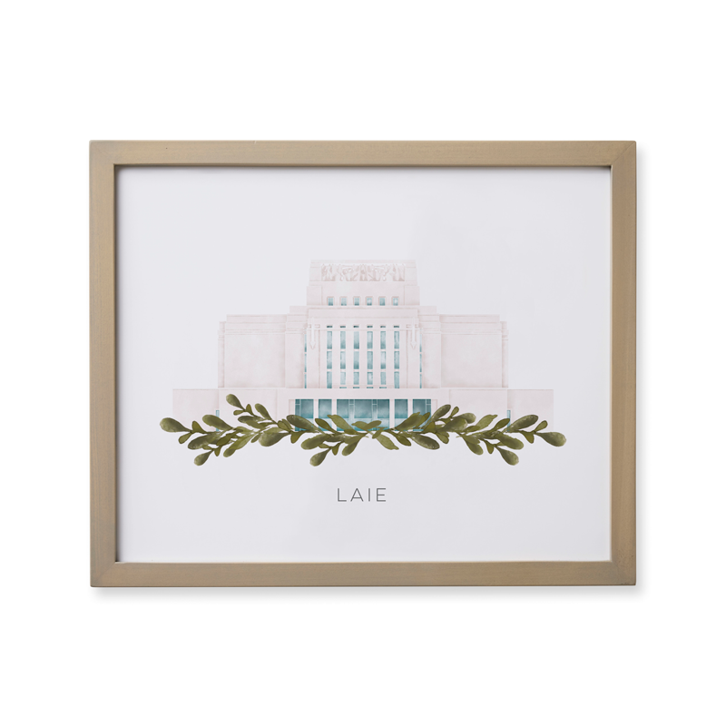 Laie Hawaii Temple (18x22 Framed Paper Print)