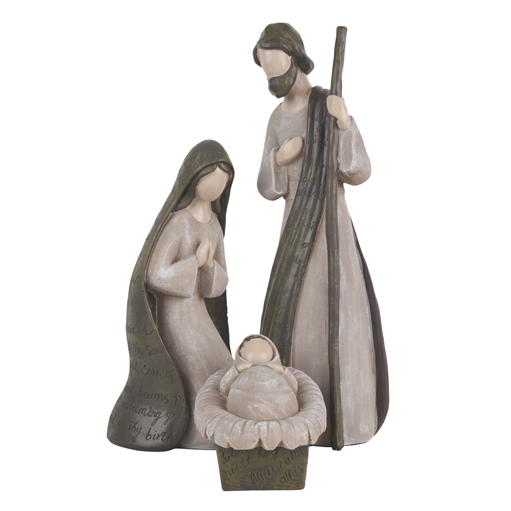 Silent Night Holy Family Resin Nativity