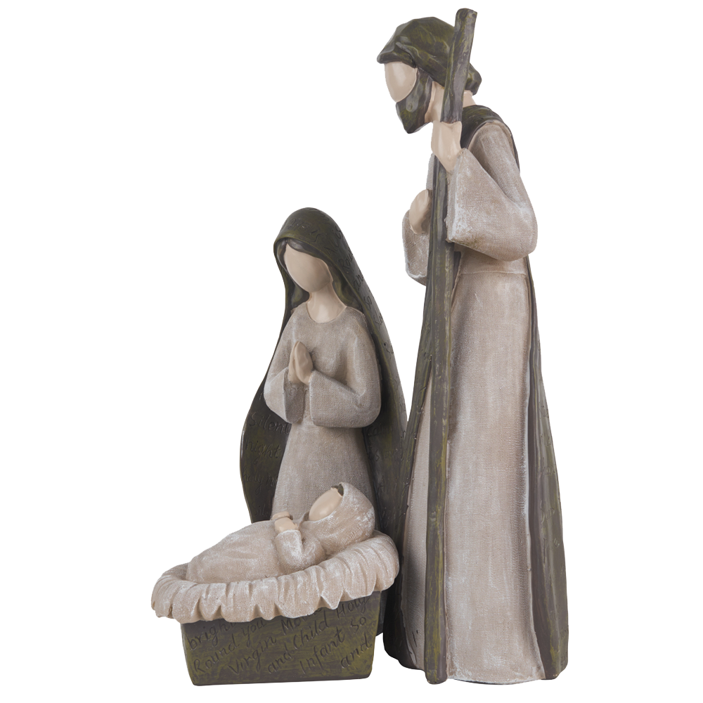 Silent Night Holy Family Resin Nativity, , large
