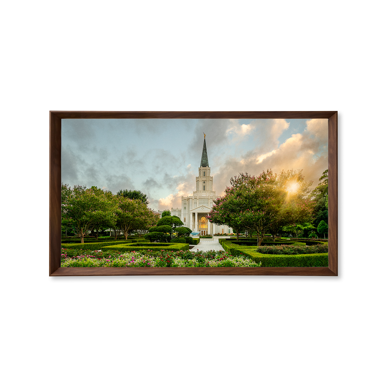 Houston Texas Temple - Fire of the Covenant Series (25x43 Framed Canvas Print)