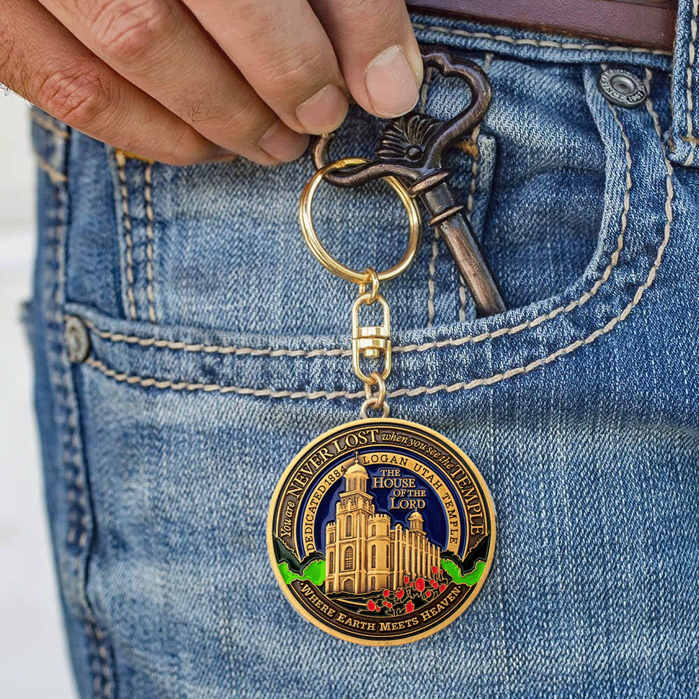 Logan Utah Temple Keychain, , large image number 4