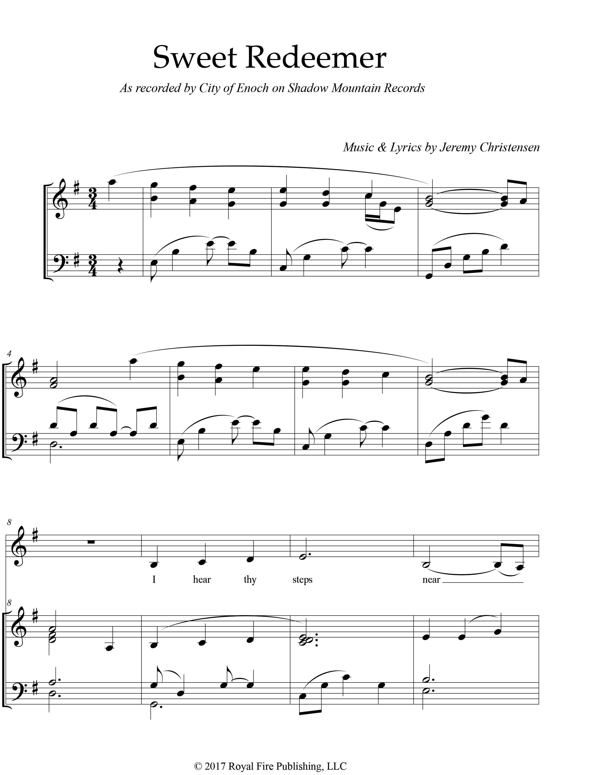 Sweet Redeemer Sheet Music