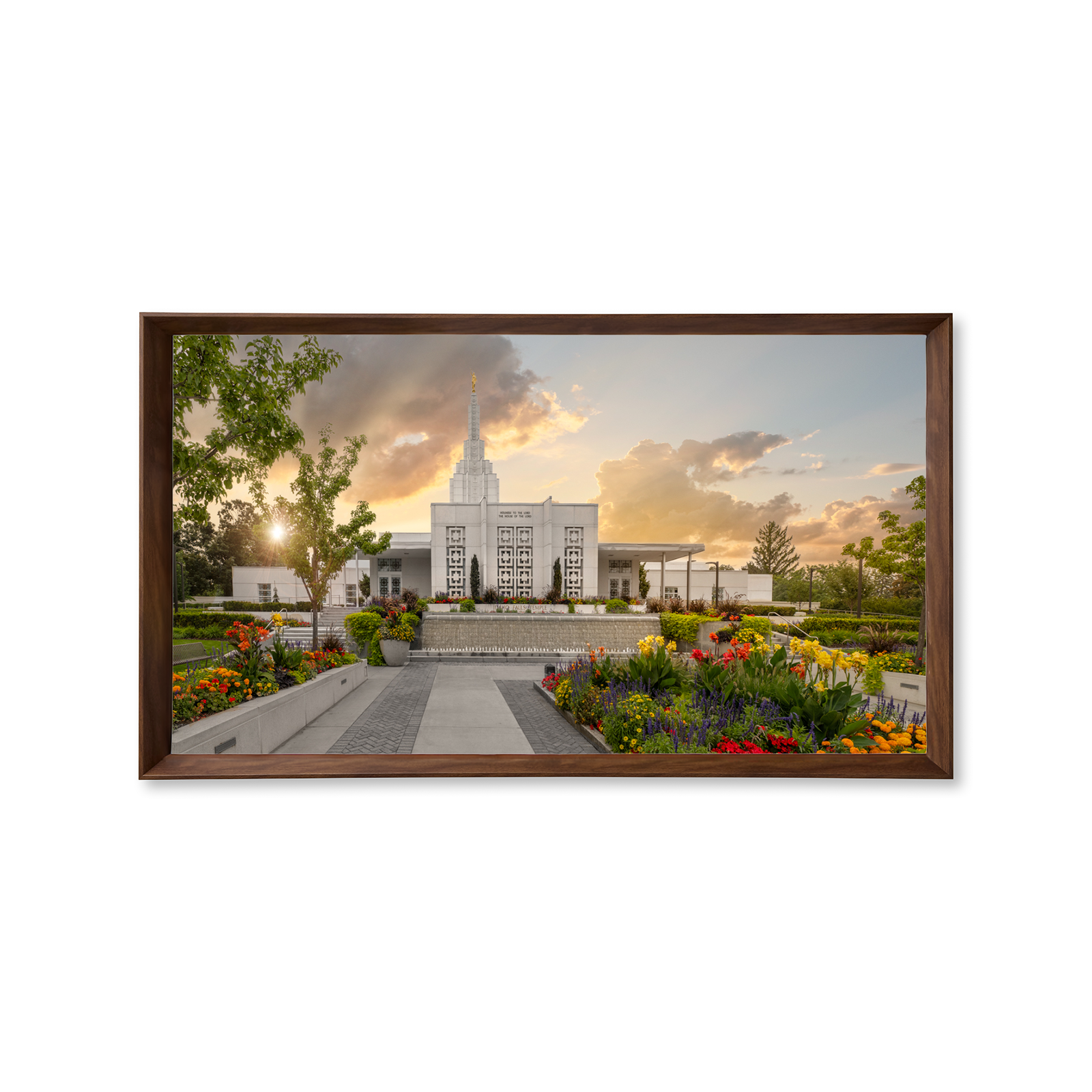Idaho Falls Idaho Temple - Fire of the Covenant Series (25x43 Framed Canvas Print)