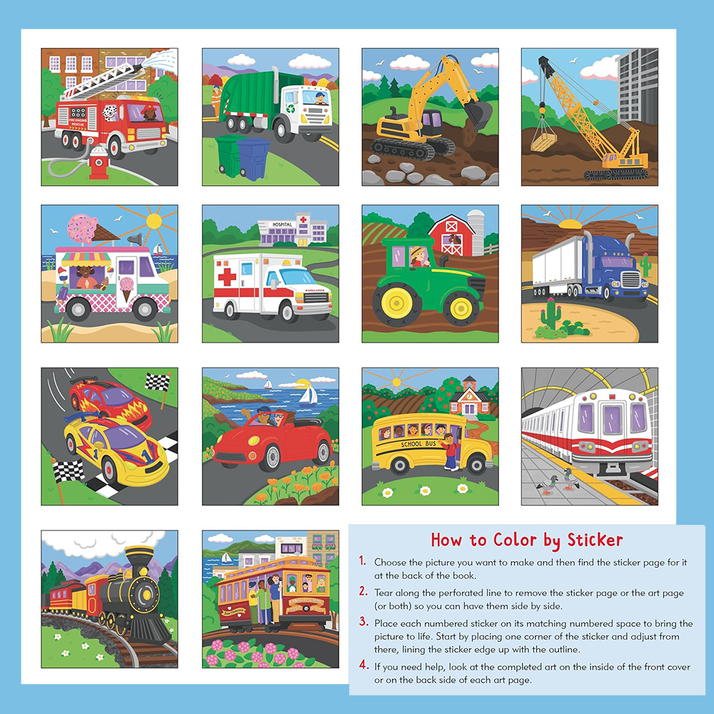 My First Color-By-Sticker Book Cars, Trucks, & Trains, , large image number 11