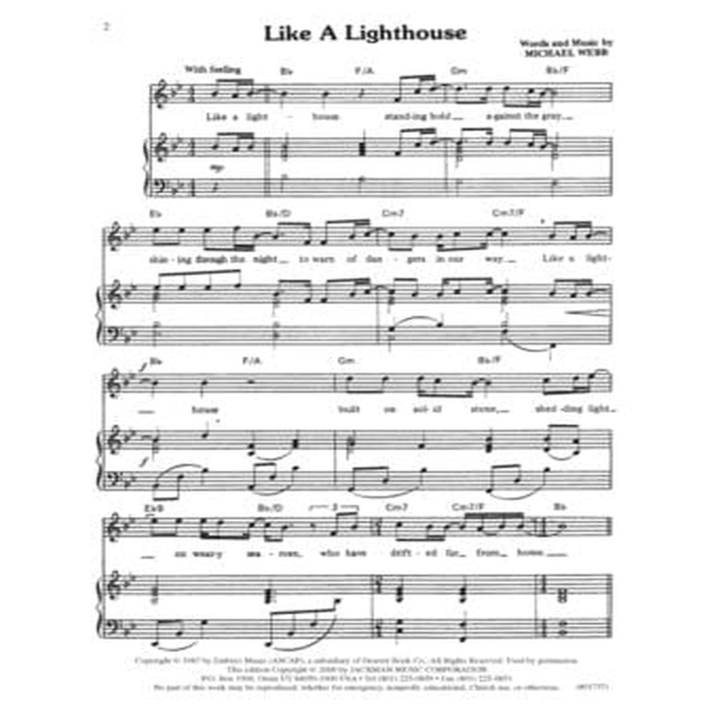 Like a Lighthouse Vocal Solo Sheet Music, , large