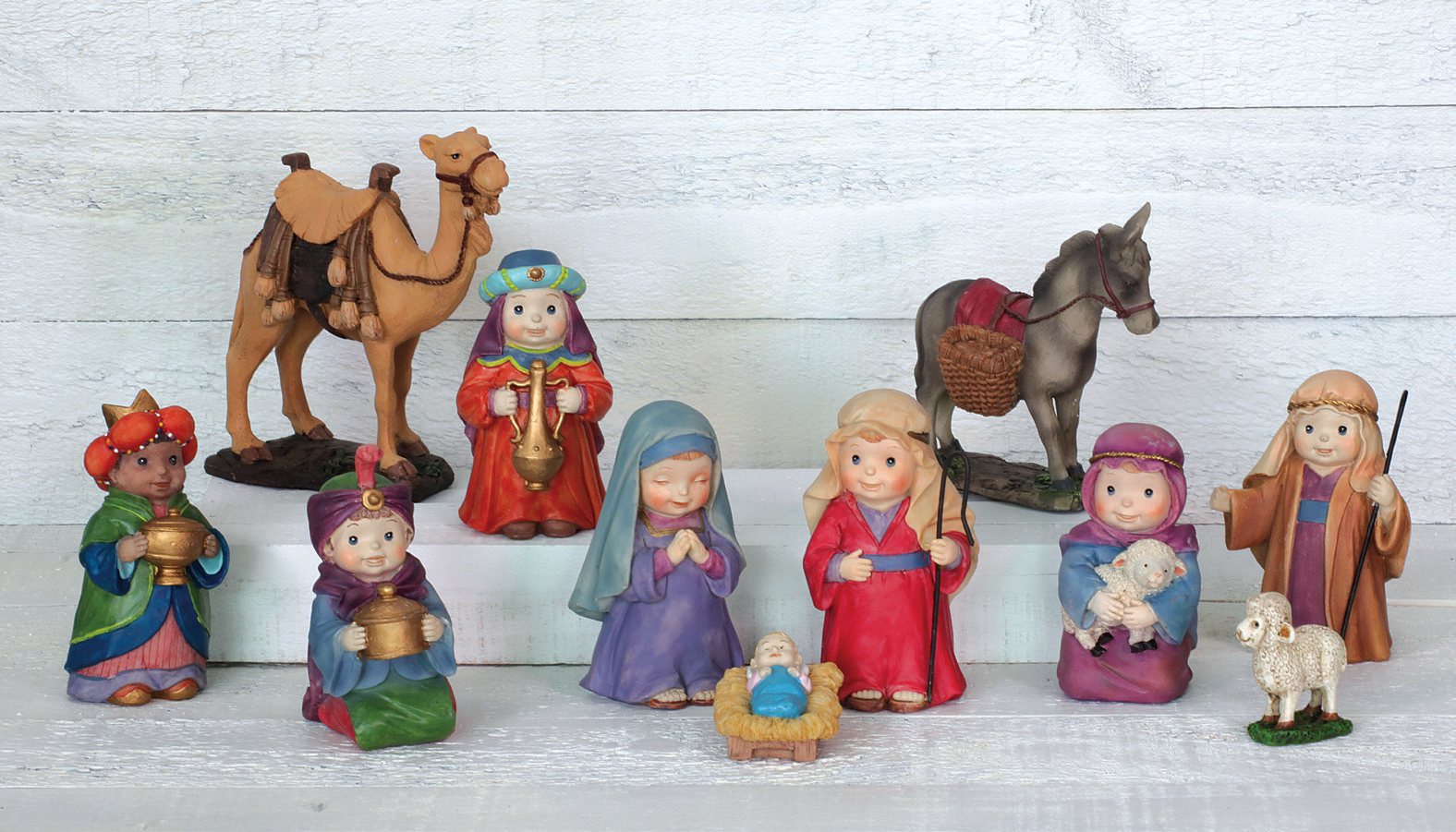 Children's Colorful Resin Nativity, , large