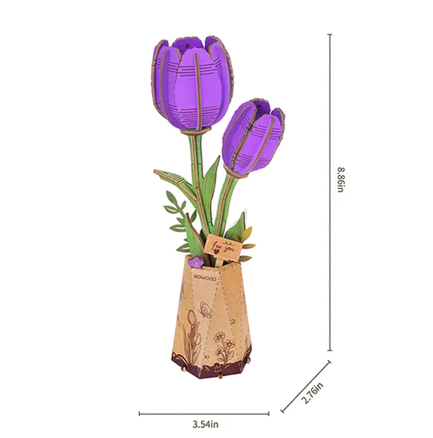 Purple Tulip 76 Piece Wooden Puzzle, , large image number 1