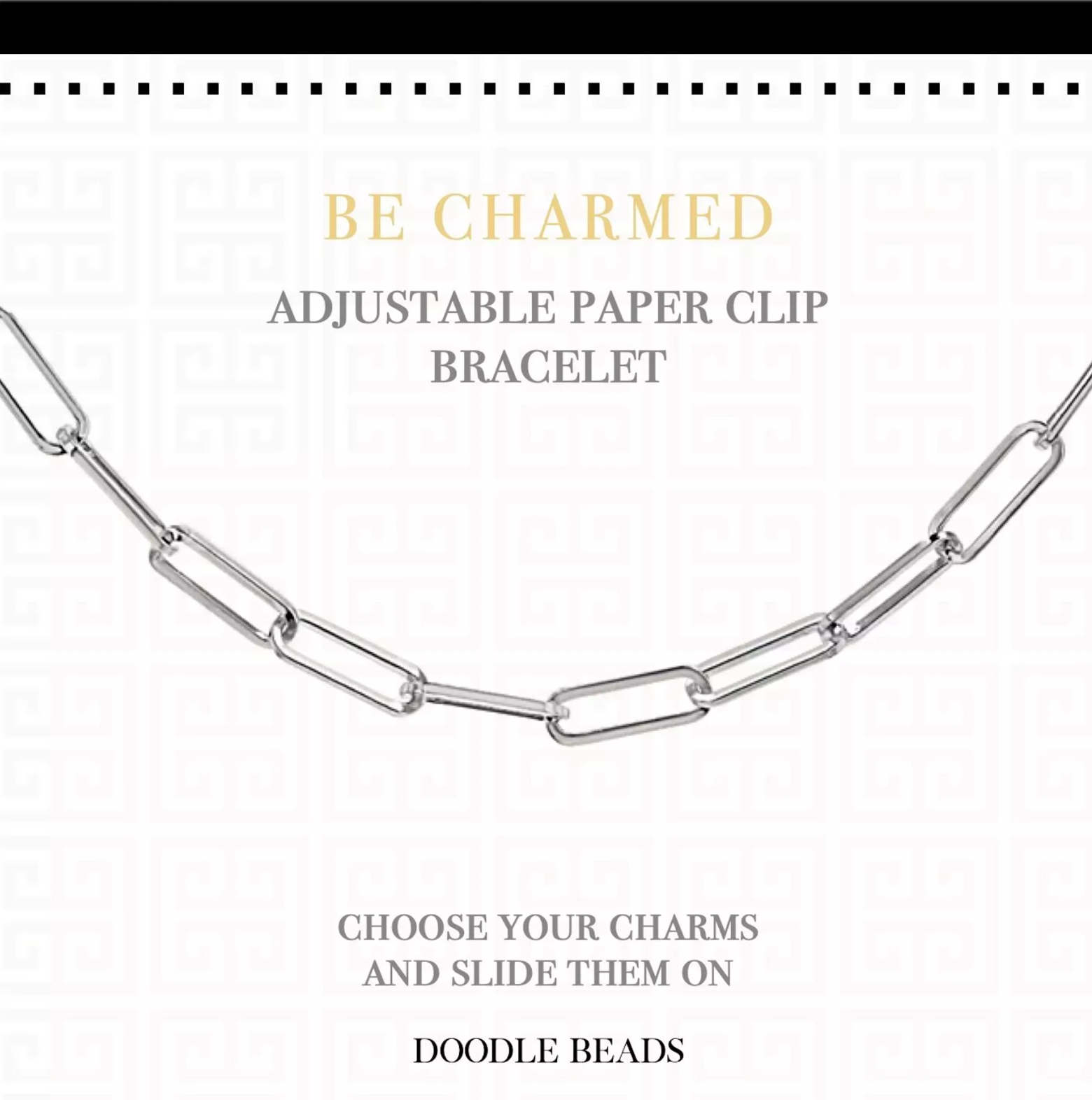 Be Charmed Adjustable Paperclip Bracelet, , large