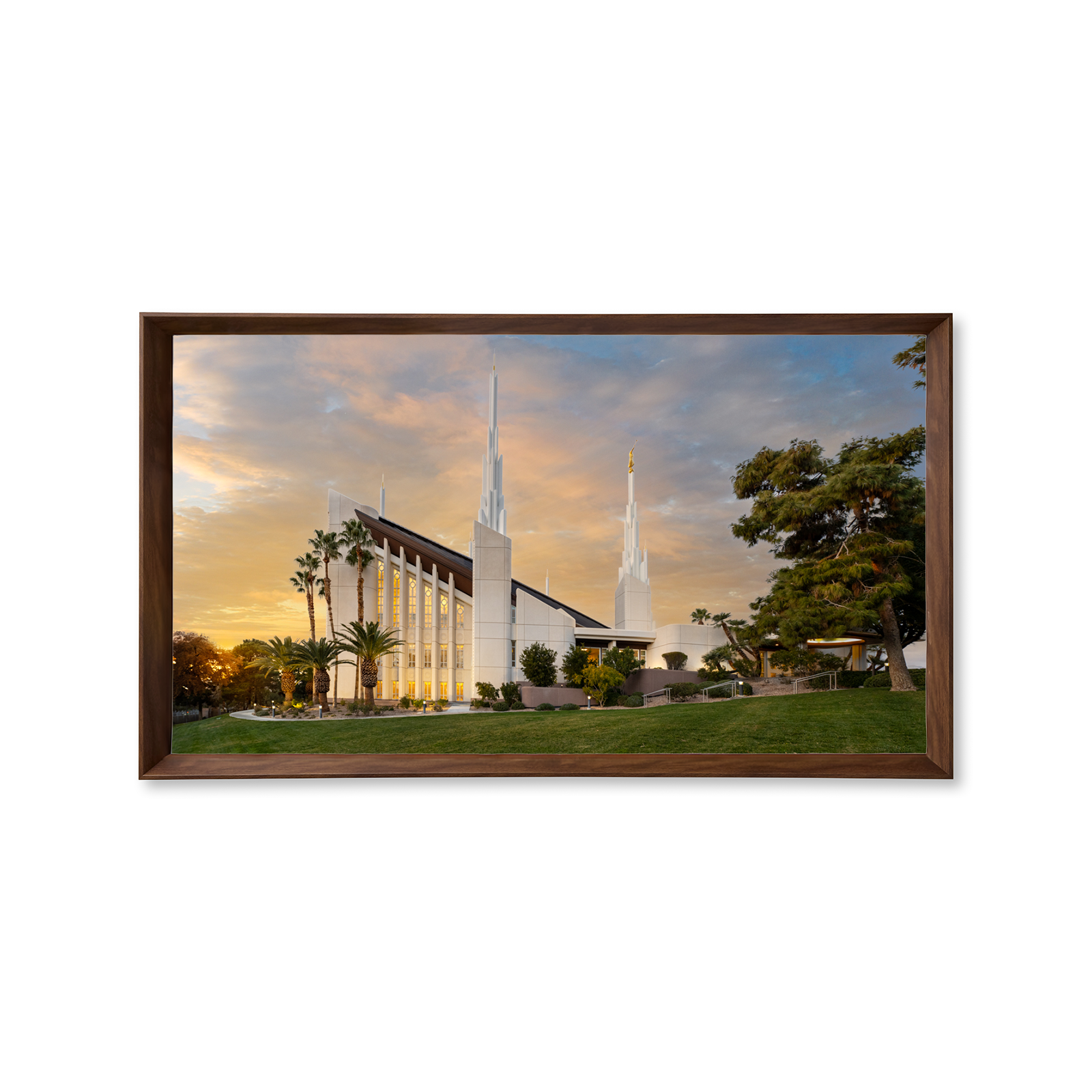 Las Vegas Nevada Temple - Fire of the Covenant Series (25x43 Framed Canvas Print)