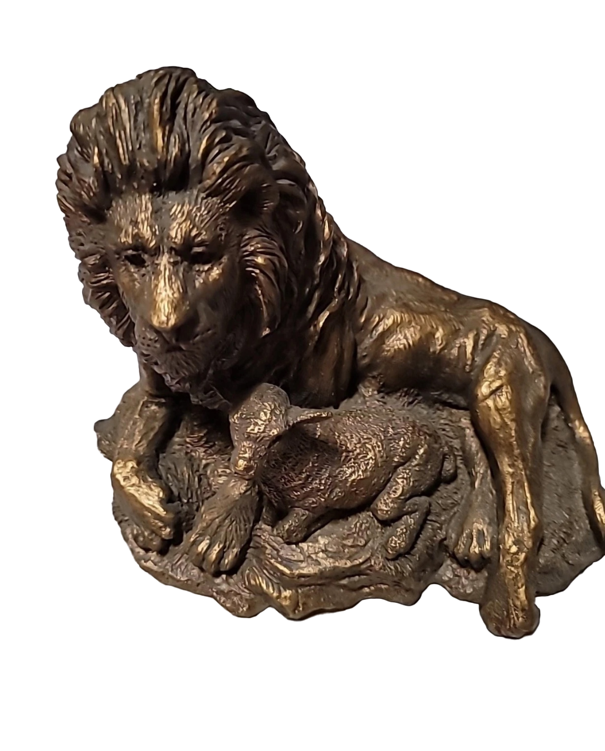 The Lamb and the Lion Statue (Bronze Resin Finish)