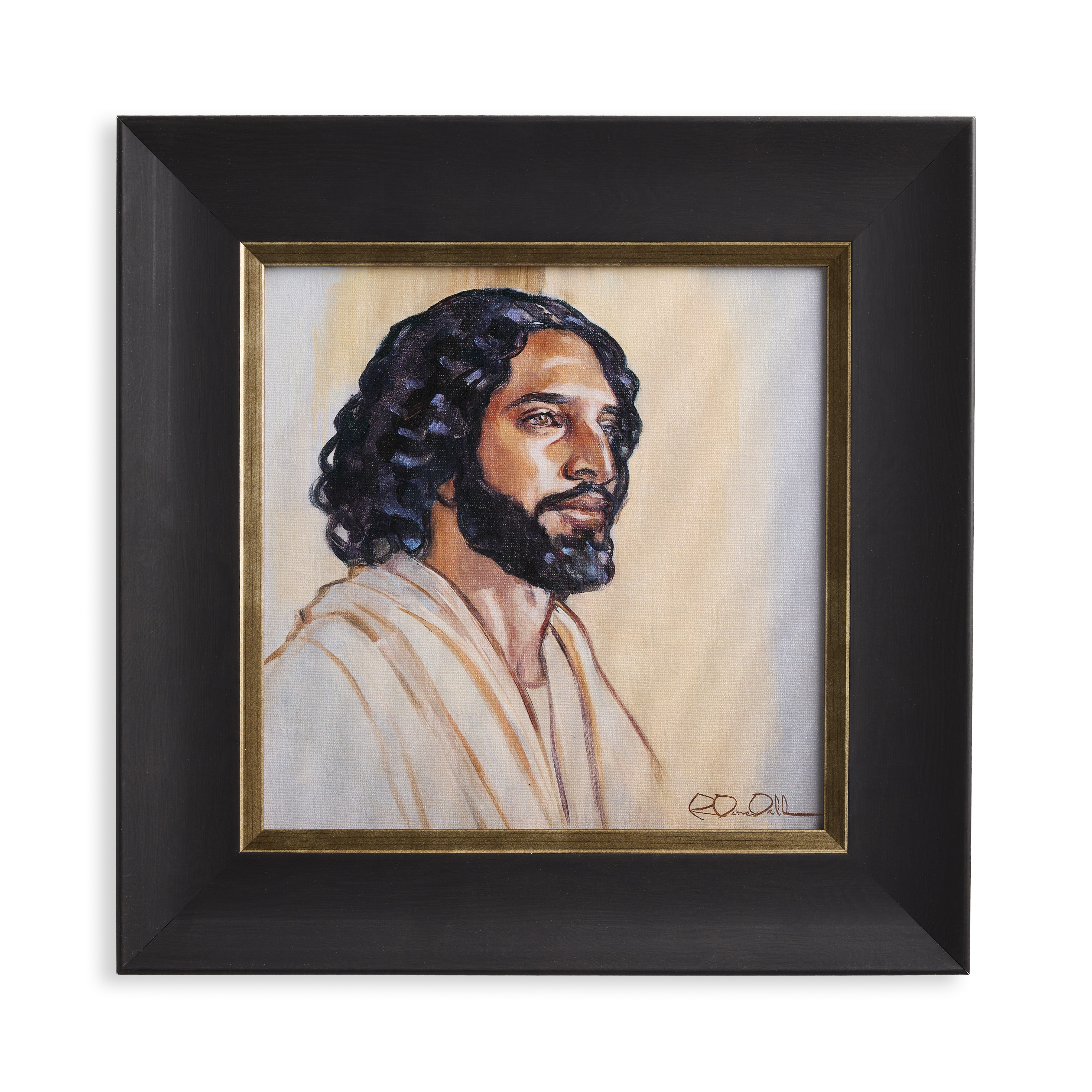 Oil Study of Christ (13x13 Framed Textured Print)