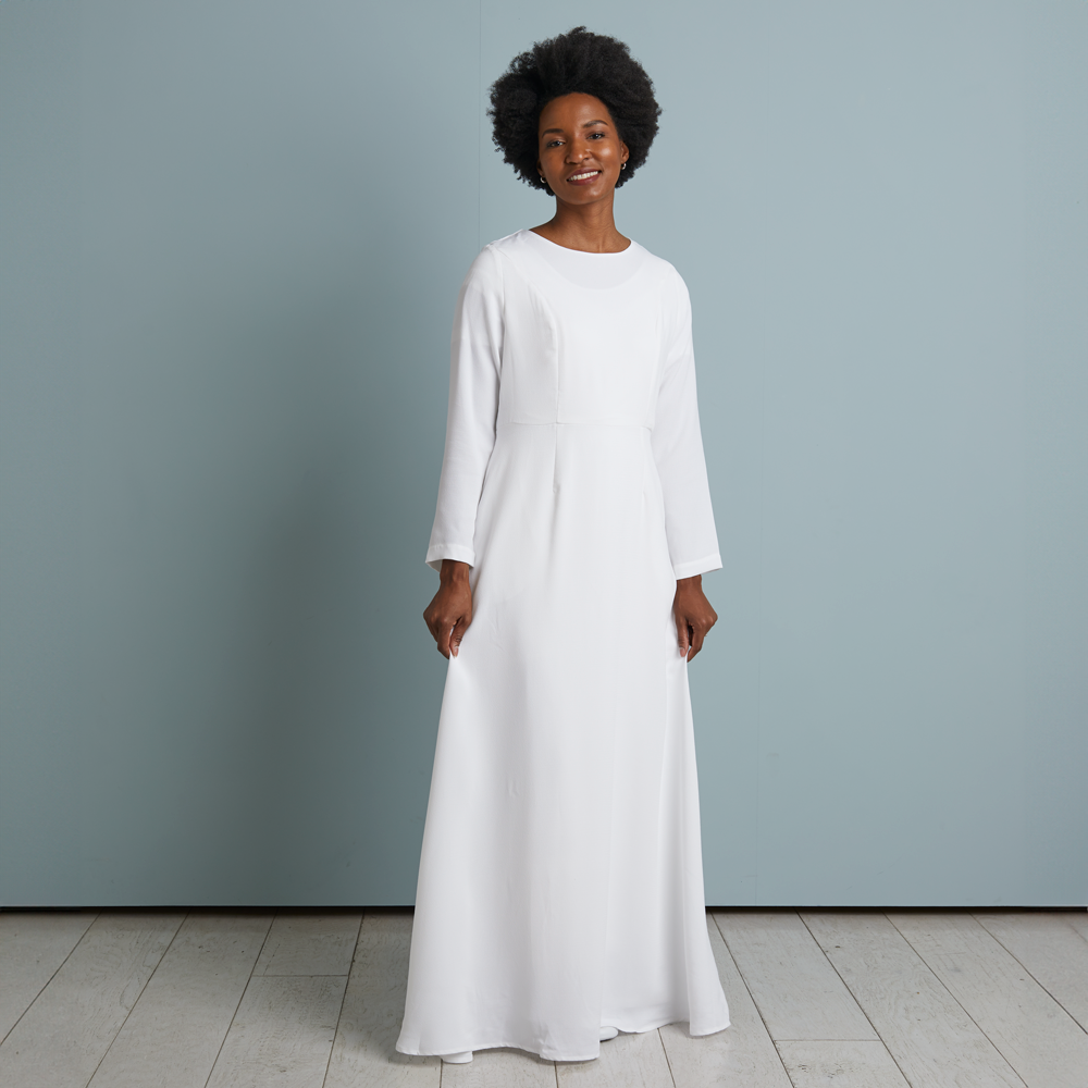 temple dresses lds The Logan | Eyelet Ruffle Dress graceful feel Brielle Modest Temple Dress XLarge