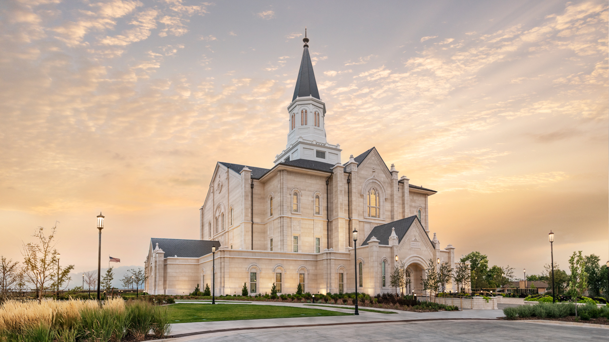 Taylorsville Utah Temple - Fire of the Covenant Series (25x43 Framed Canvas Print), , large