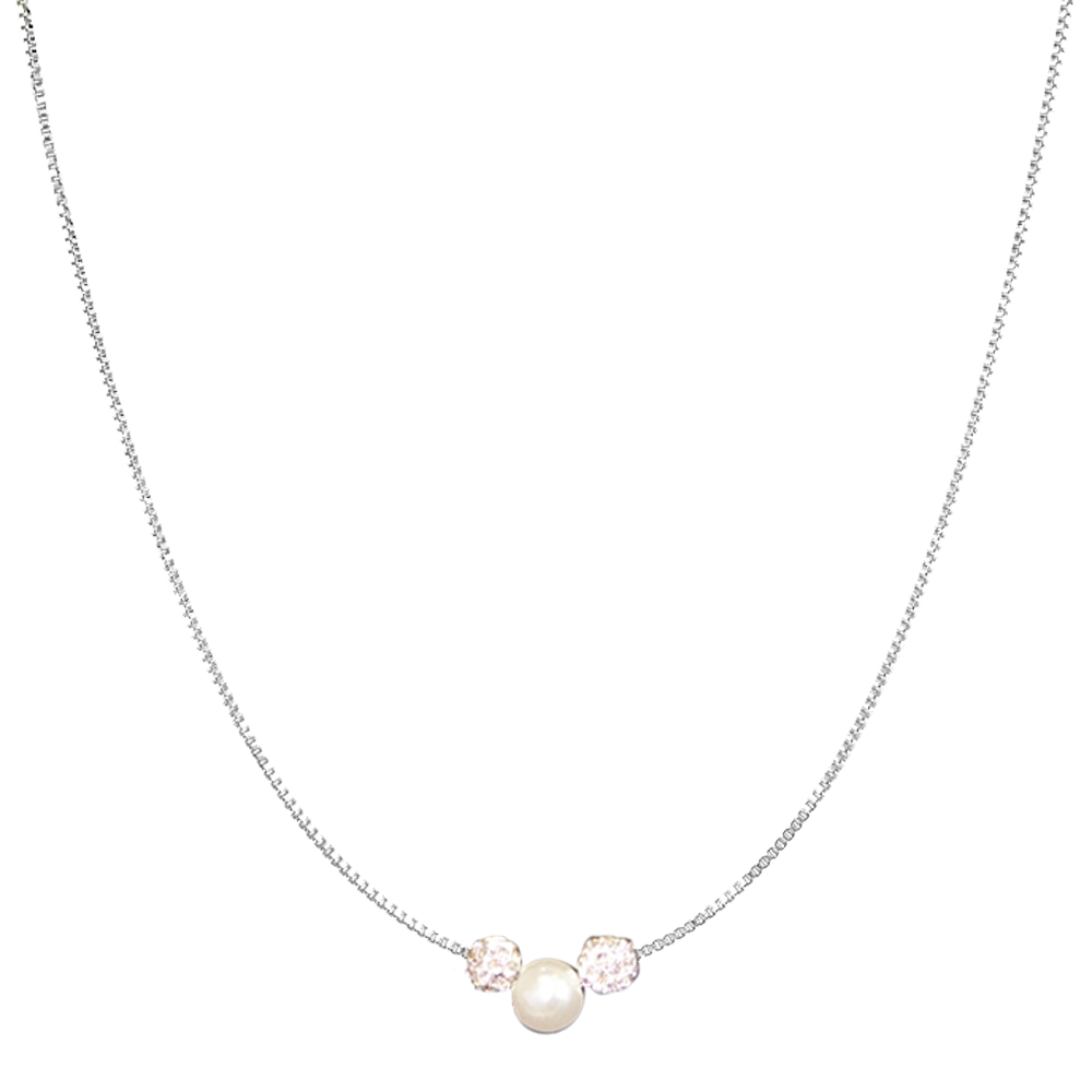 White Sparkle Baptism Necklace