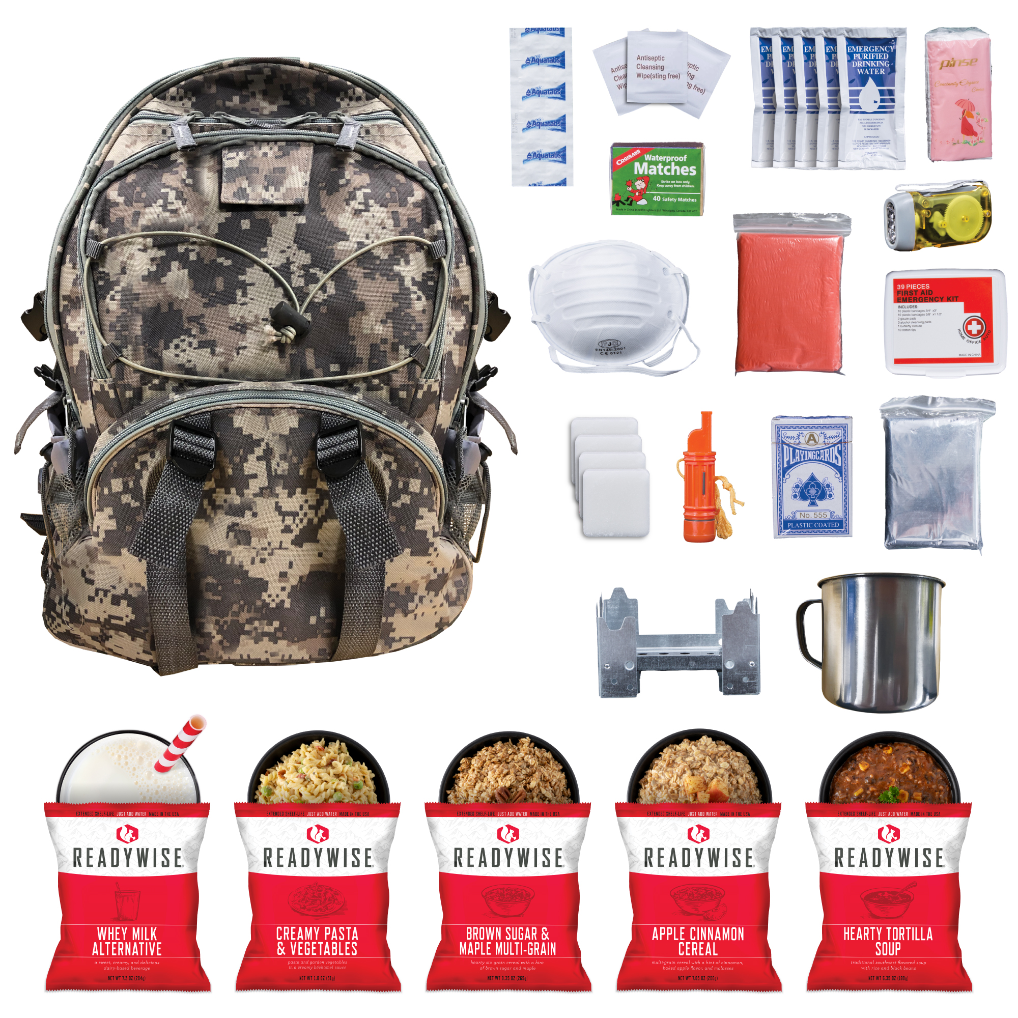 Camo 64 Piece Survival Backpack, , large image number 2