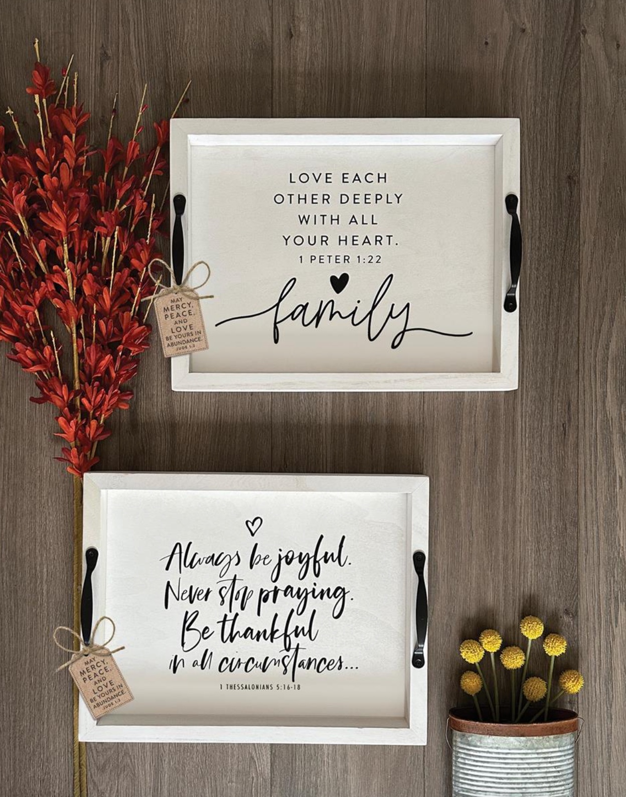 Always Be Joyful Wood Tray, , large