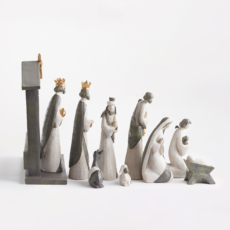 Silent Night Resin Nativity, , large