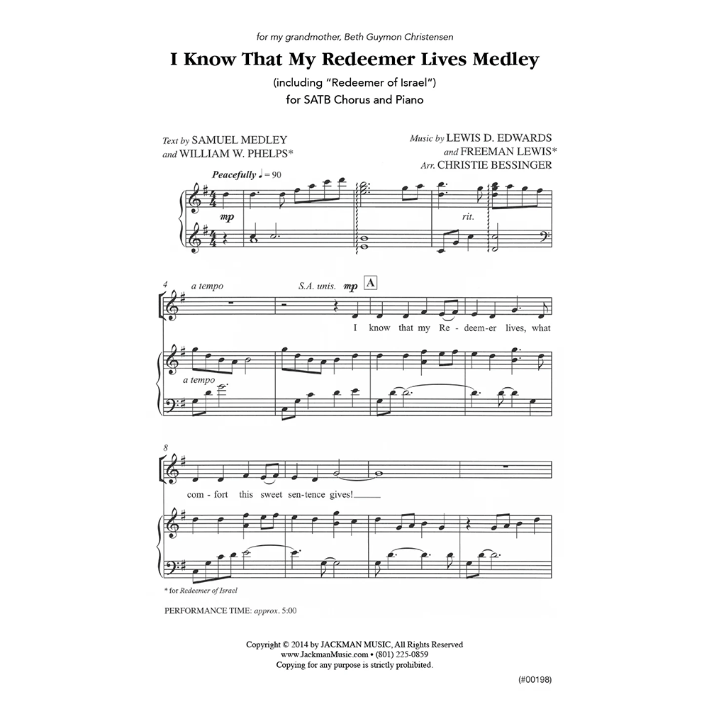 I Know that My Redeemer Lives Medley, , large