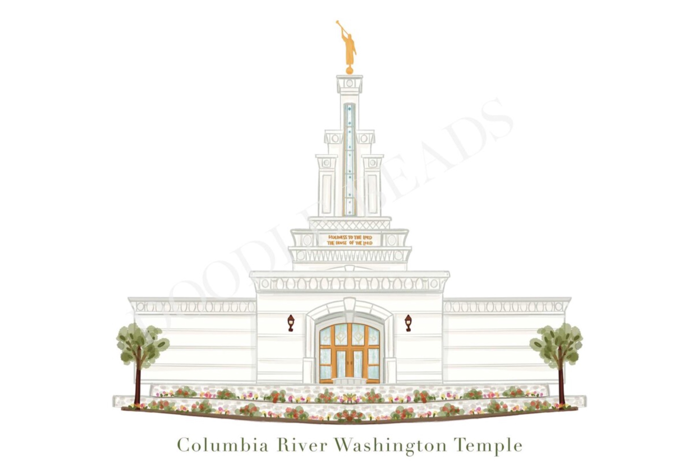 Columbia River Washington Temple 8x10 Print