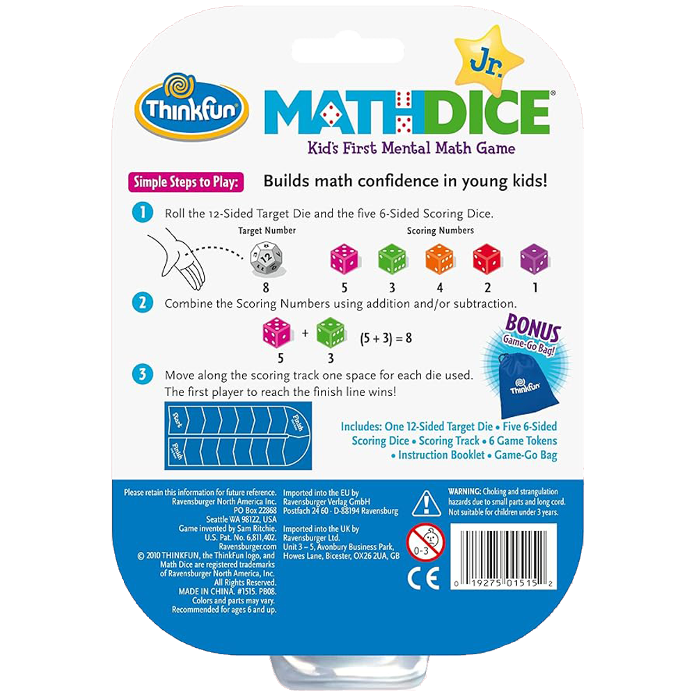 Math Dice Jr. Game, , large