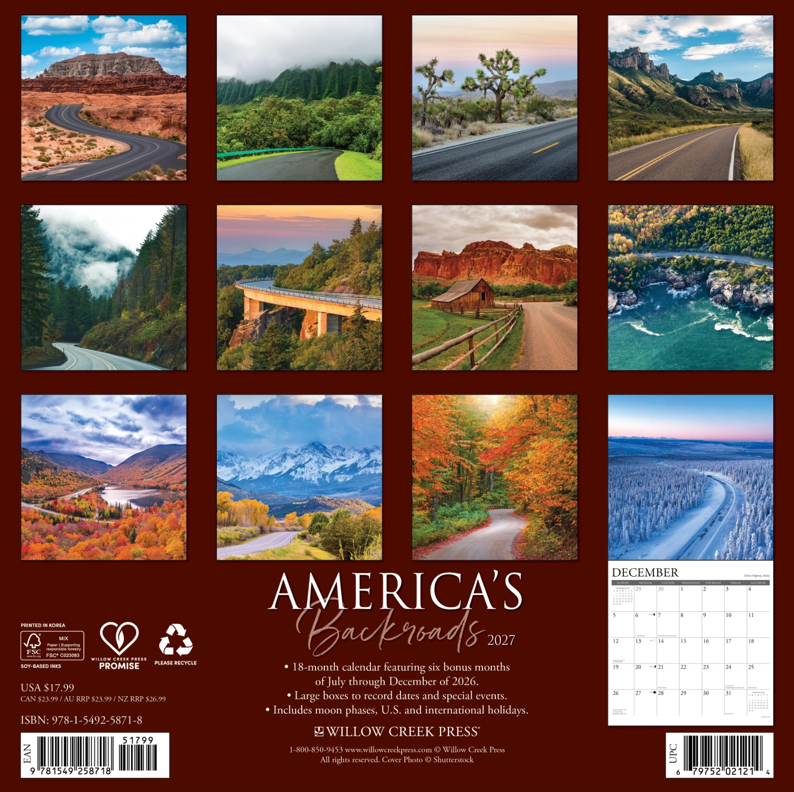 2027 America's Backroads Wall Calendar, , large image number 2