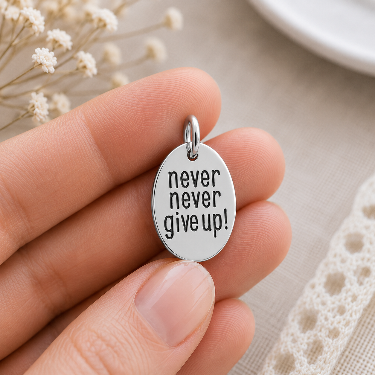Never, Never Give Up Charm, , large