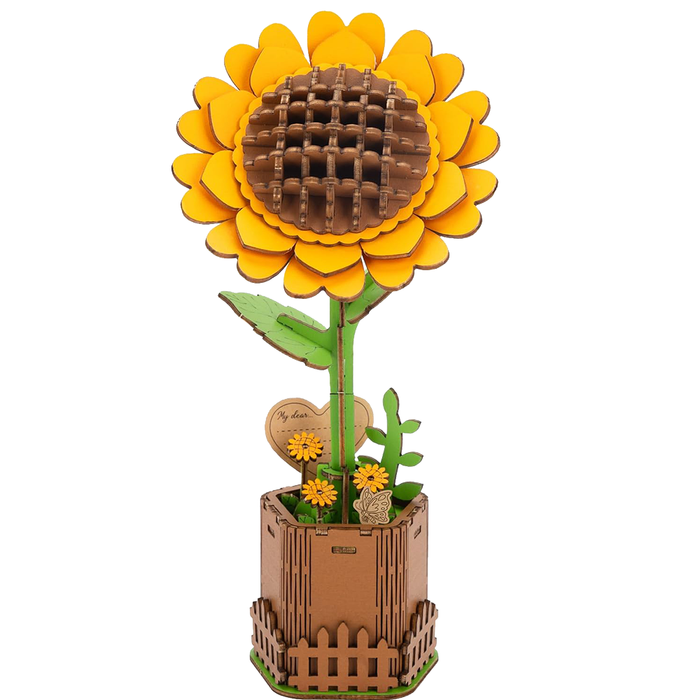 Sunflower Bloom 86 Piece Wooden Puzzle, , large