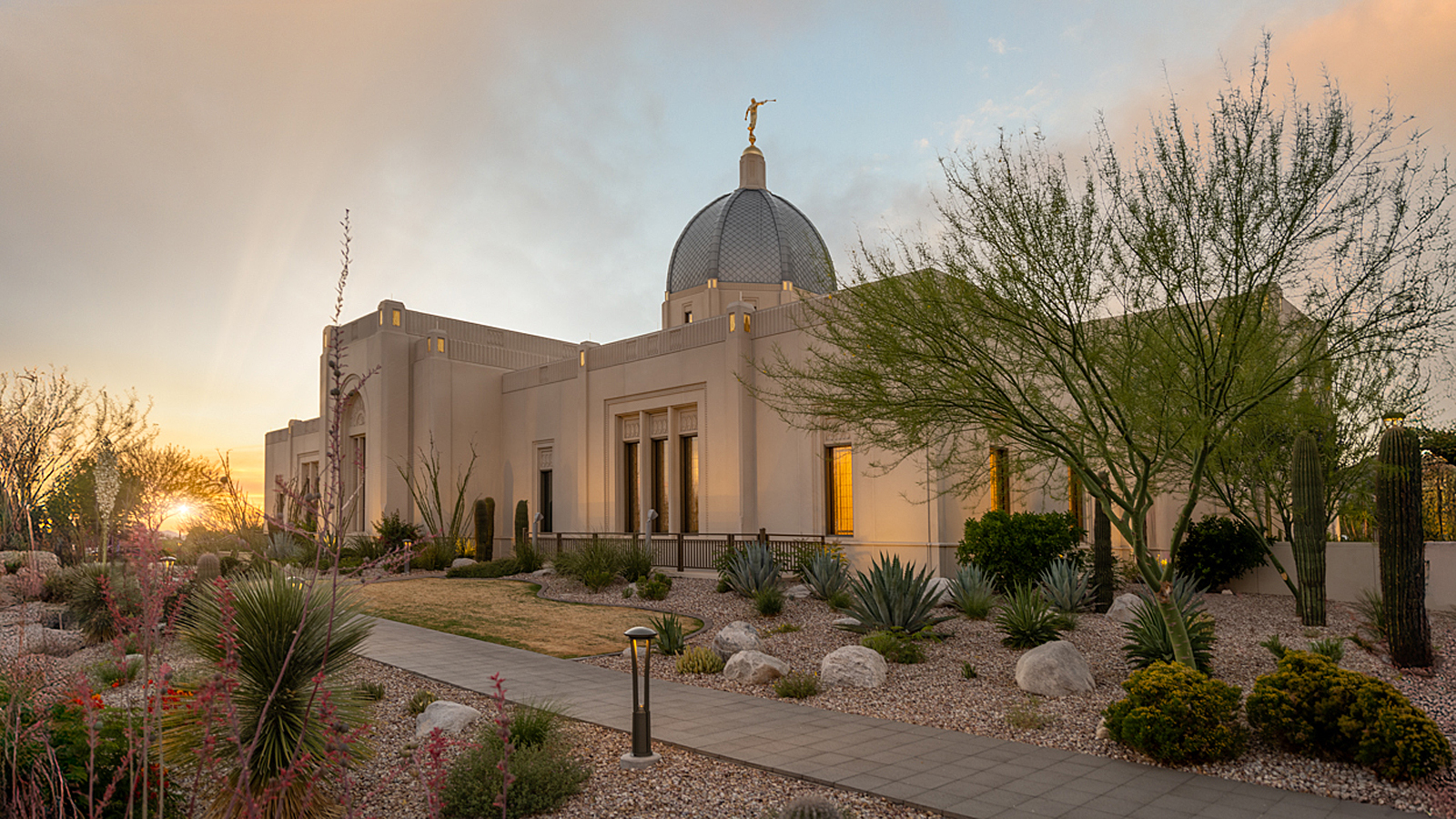 Tucson Arizona Temple - Fire of the Covenant Series (25x43 Framed Canvas Print), , large