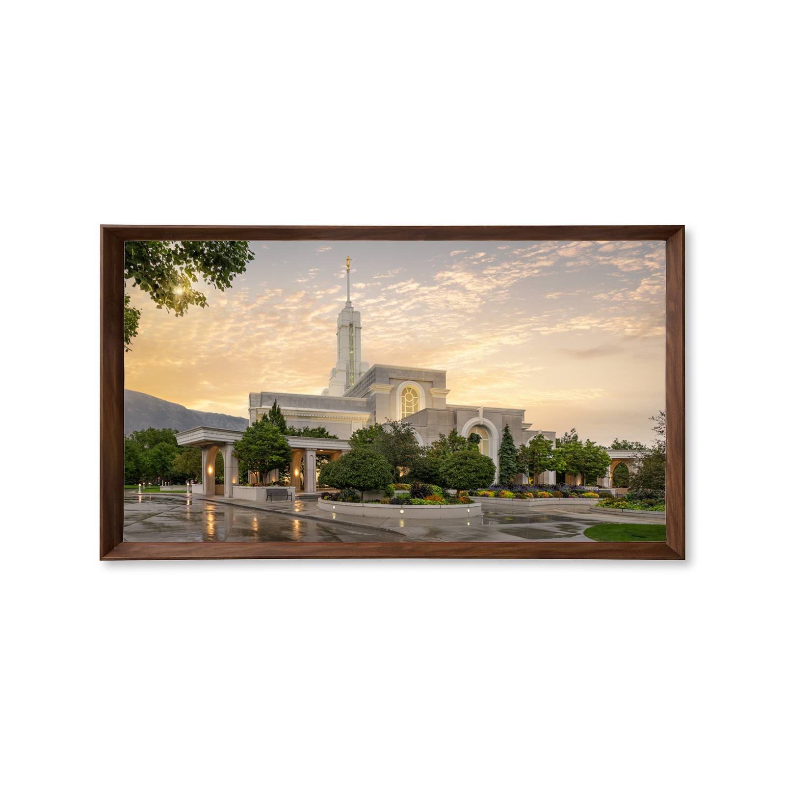 Mt. Timpanogos Utah Temple - Fire of the Covenant Series (25x43 Framed Canvas Print)